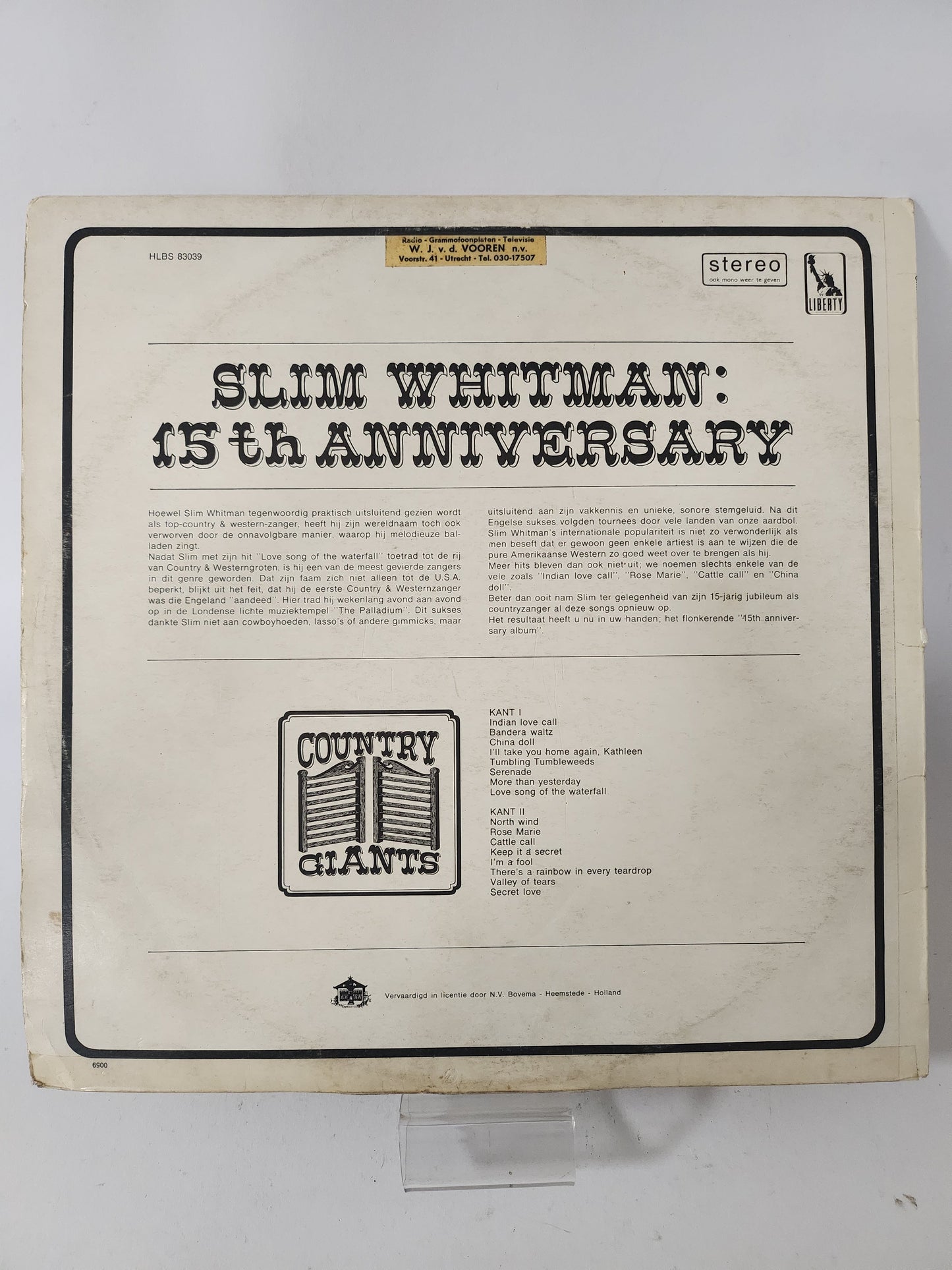 15th Anniversary: Slim Whitman LP Vinyl - Lp Vinyl