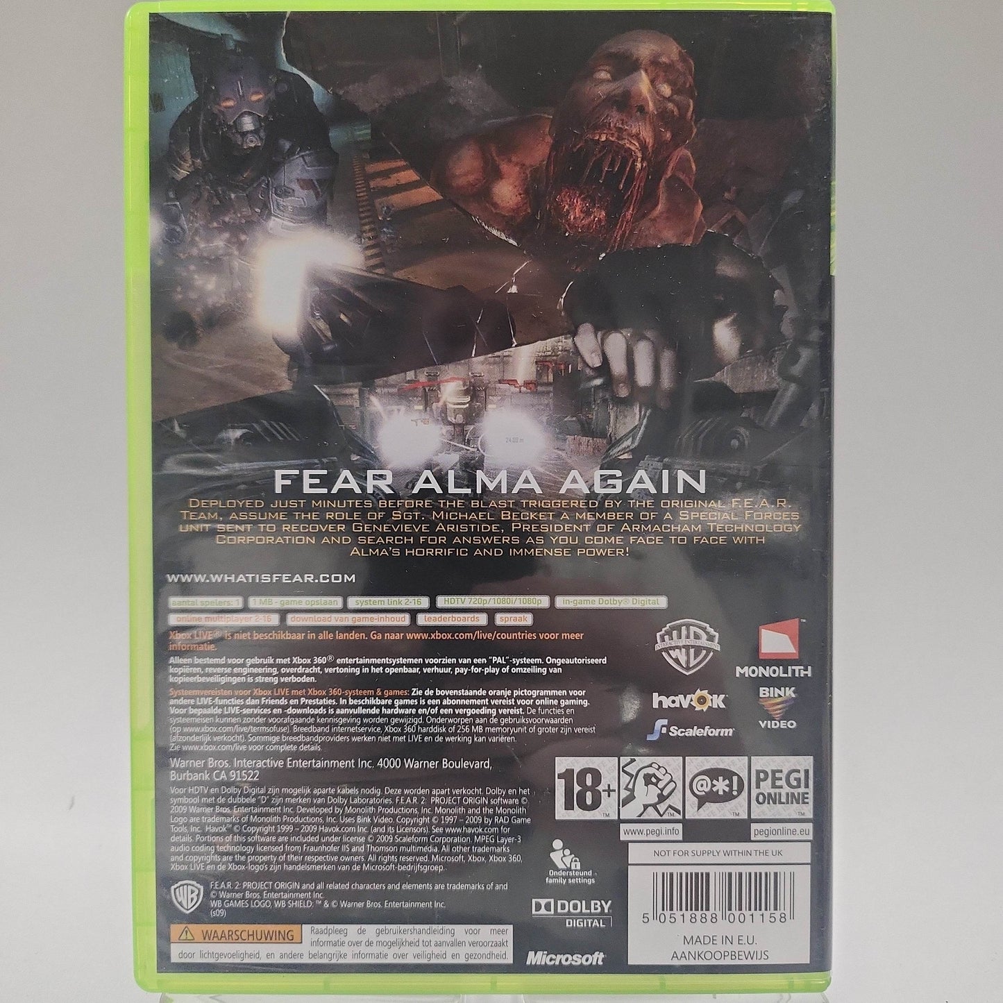 Fear 2 Project Origin Australian Edition Xbox 360 - Feniks Gameshop