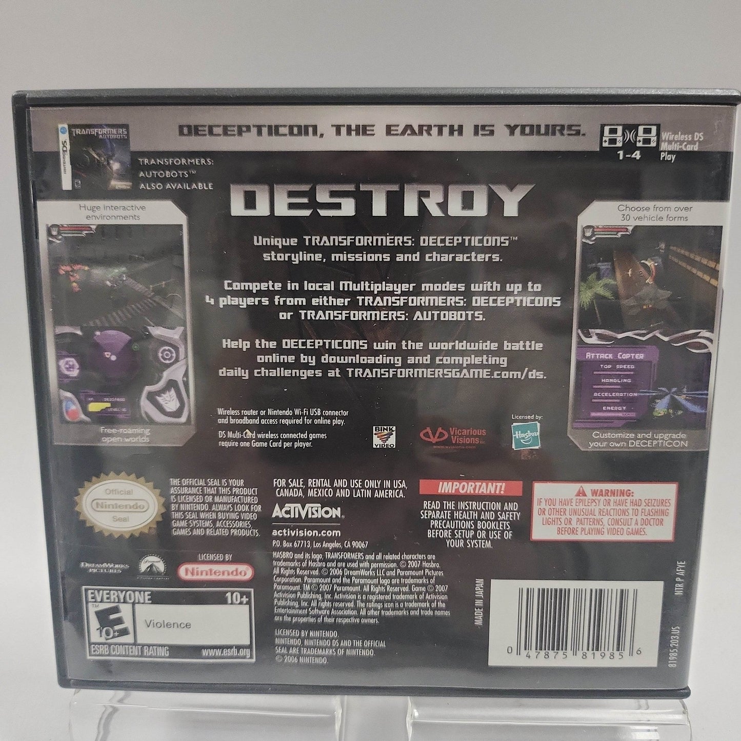 Transformers Deceptions America Edition (No Book) Nintendo DS - Feniks Gameshop