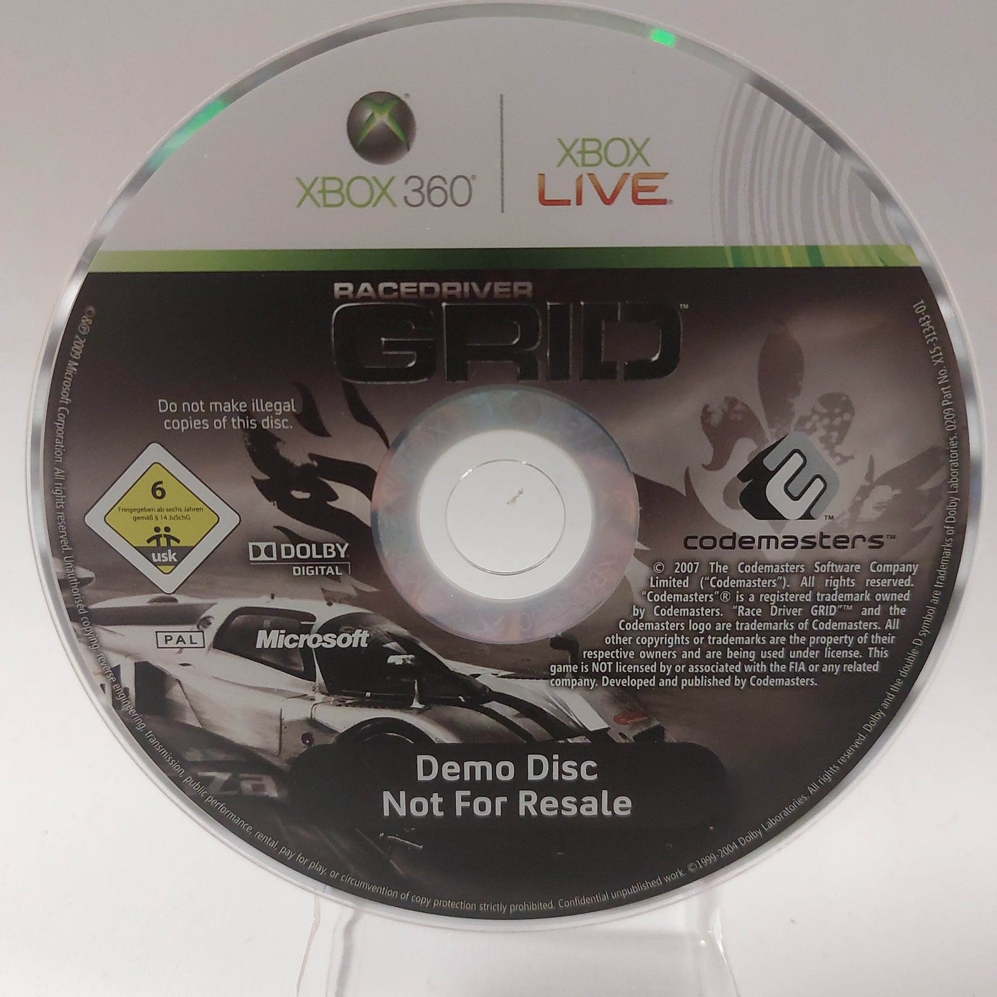 Racedriver Grid Demo Disc (Disc Only) Xbox 360 - Feniks Gameshop