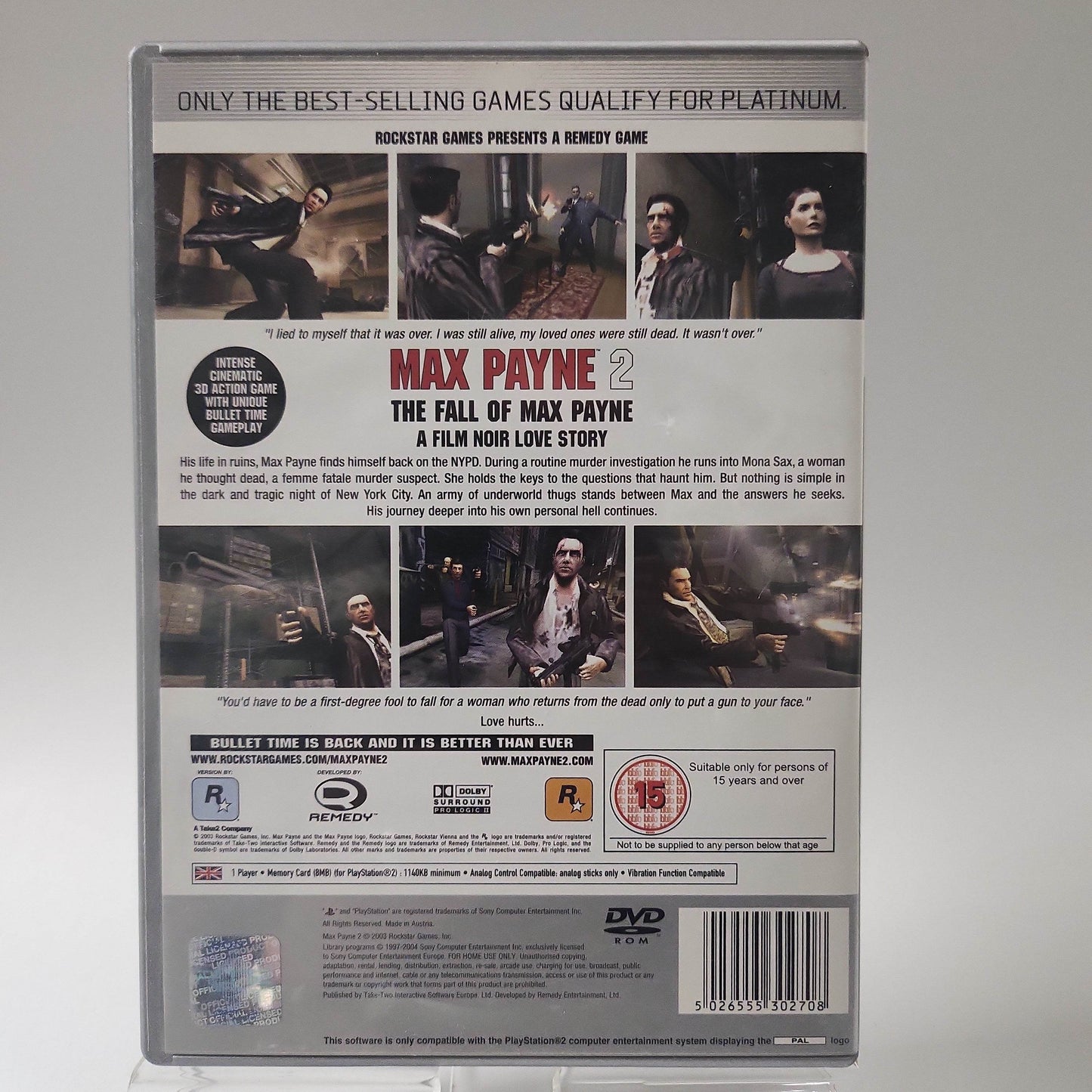 Max Payne 2 the Fall of Max Payne Platinum Playstation 2 - Feniks Gameshop