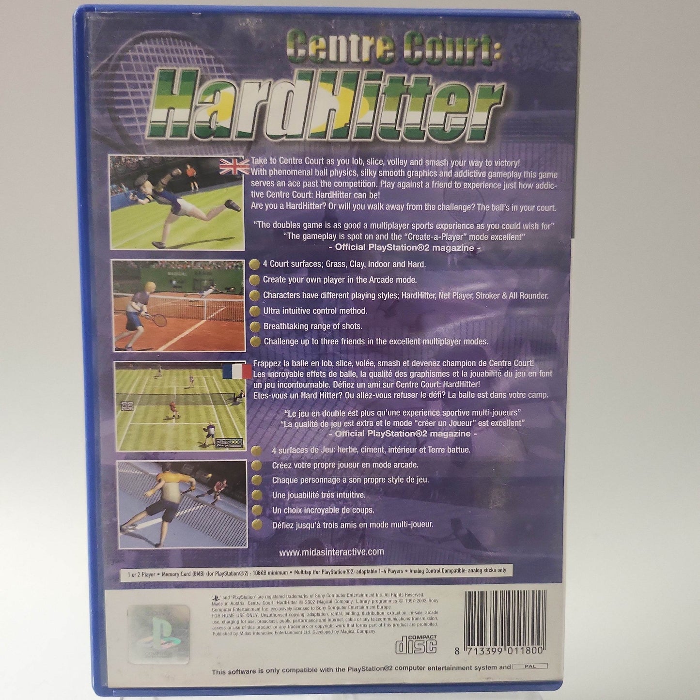 Centre Court Hardhitter Playstation 2 - Feniks Gameshop