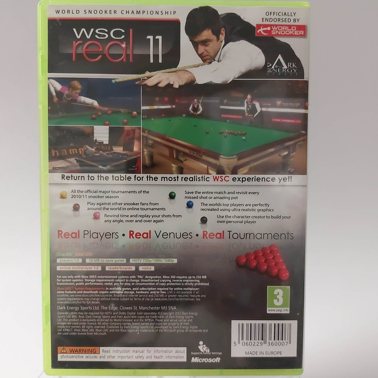 WSC Real 11 World Snooker Championship Xbox 360 - Feniks Gameshop