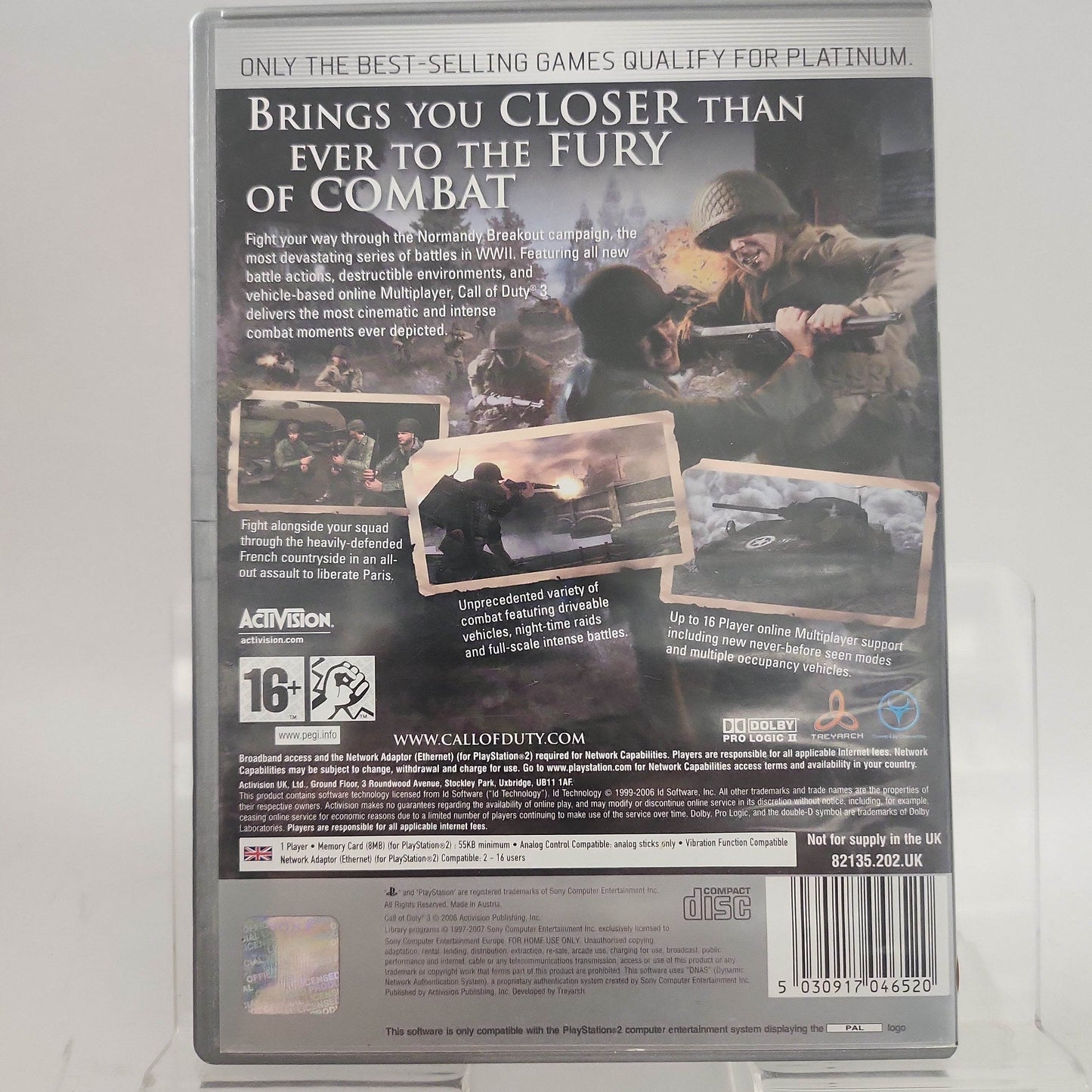 Call of Duty 3 Platinum (No Book) PlayStation 2 - Feniks Gameshop