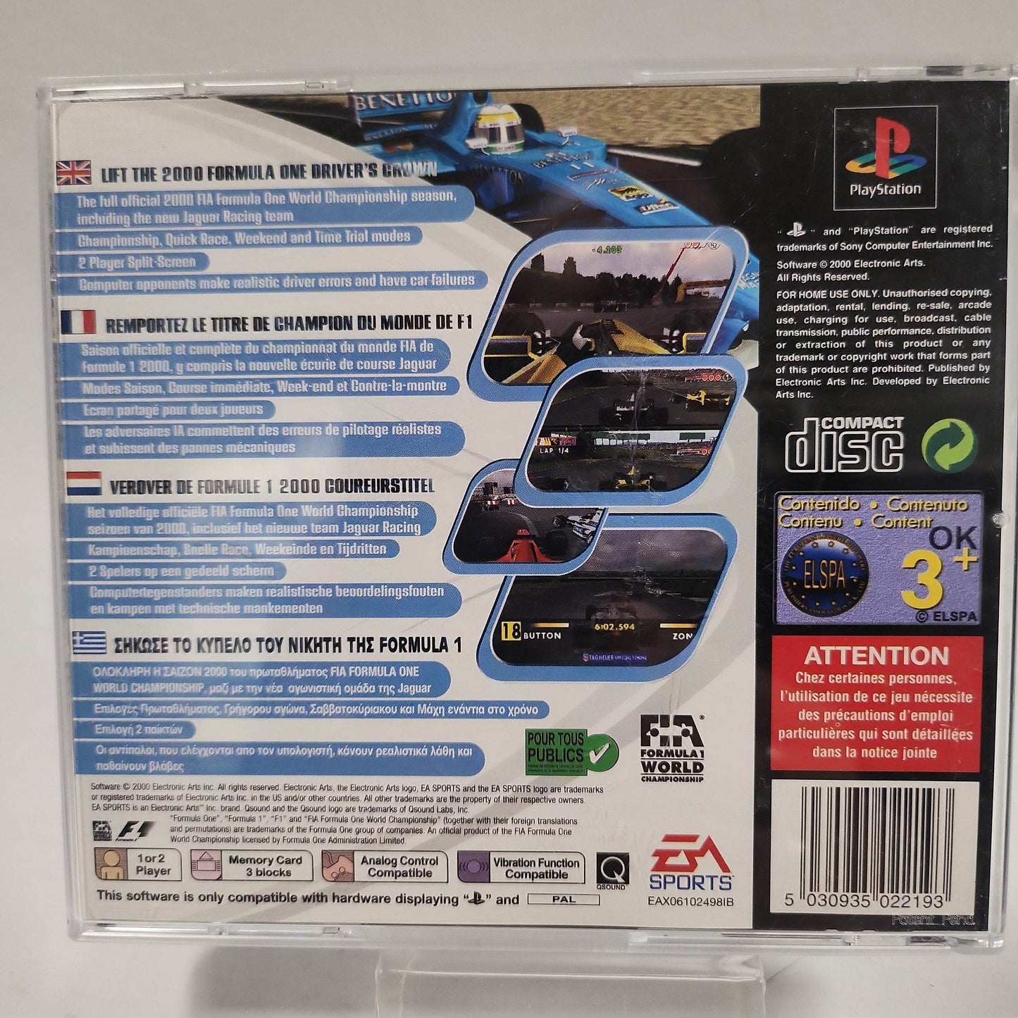 F1 2000 (No Book, No Frontcover) Playstation 1 - Feniks Gameshop