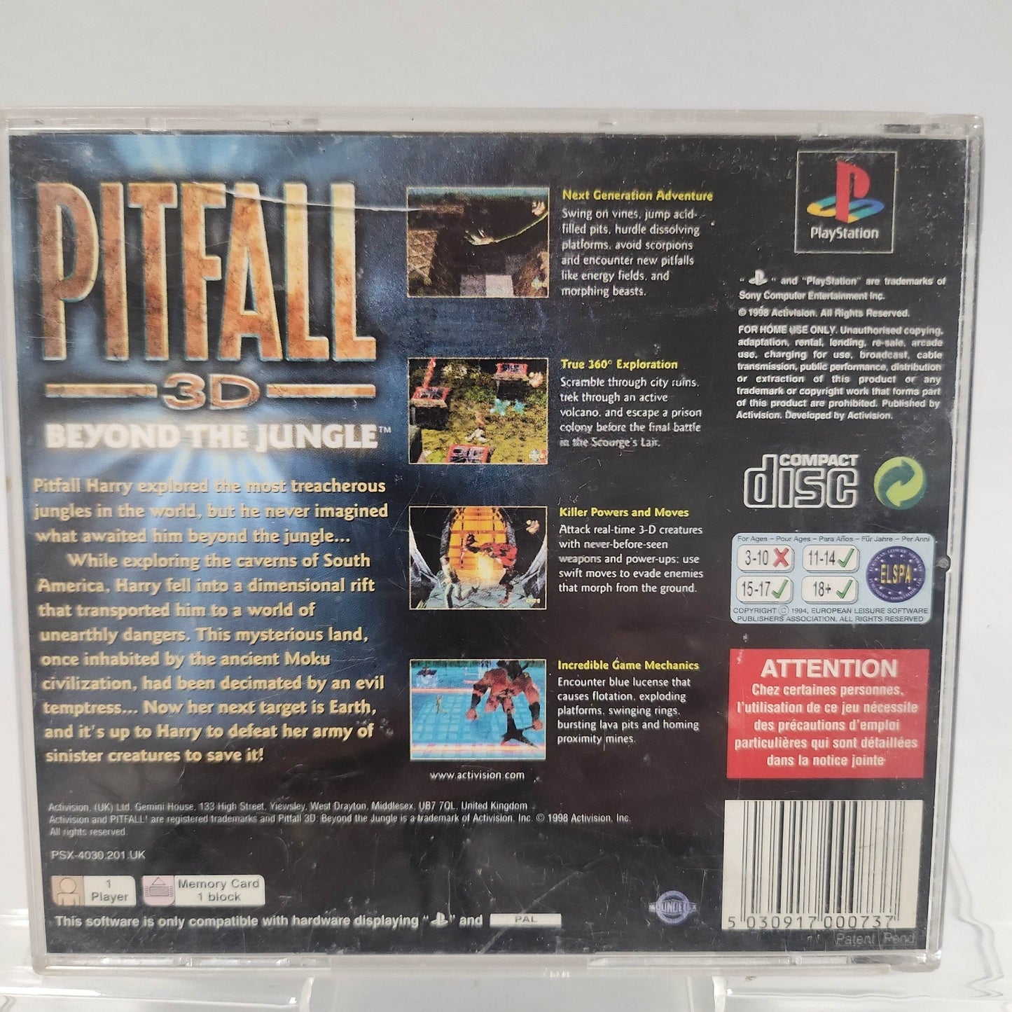 Pitfall 3D: Beyond the Jungle (No Book) Playstation 1 - Feniks Gameshop