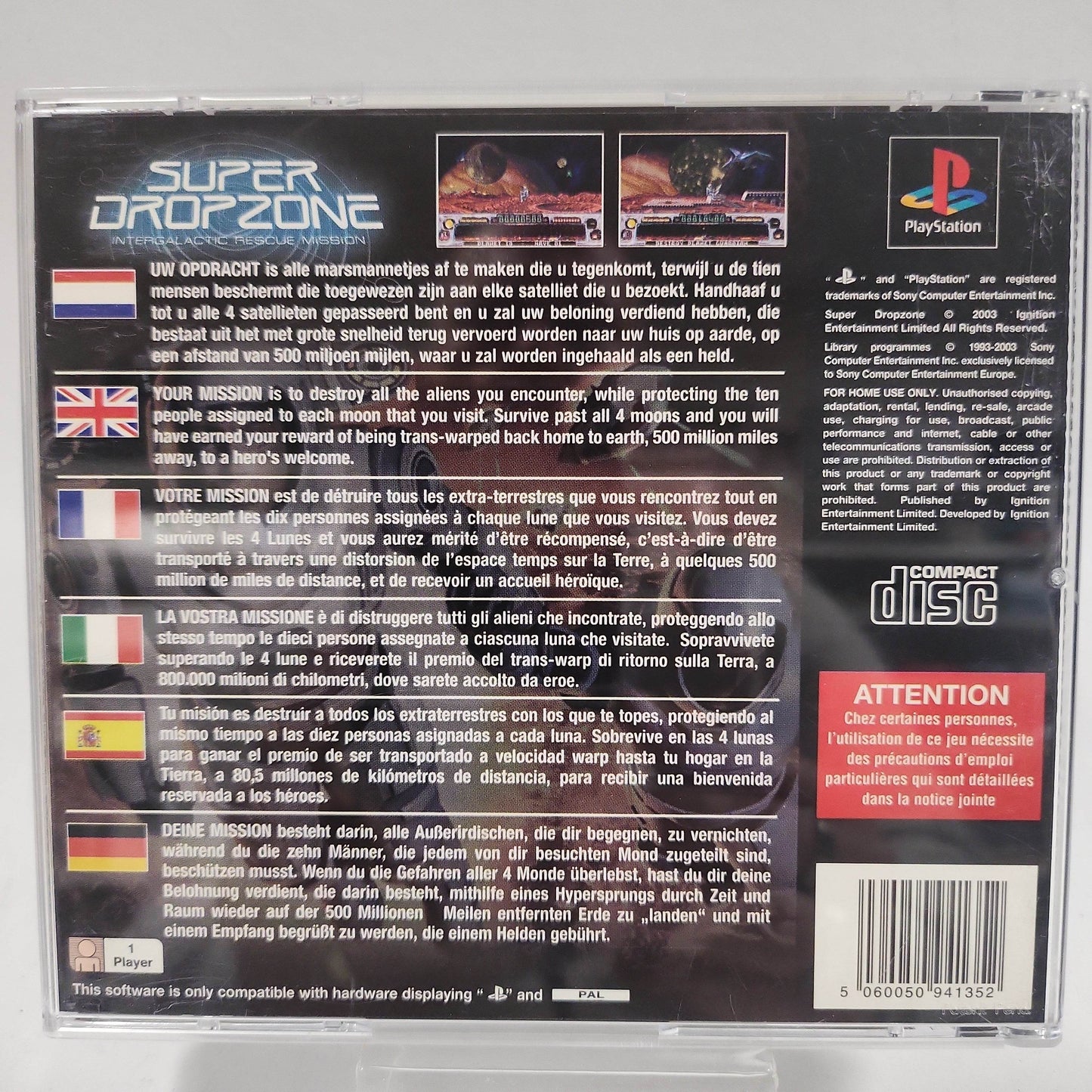 Super Dropzone (No Book) Playstation 1 - Feniks Gameshop