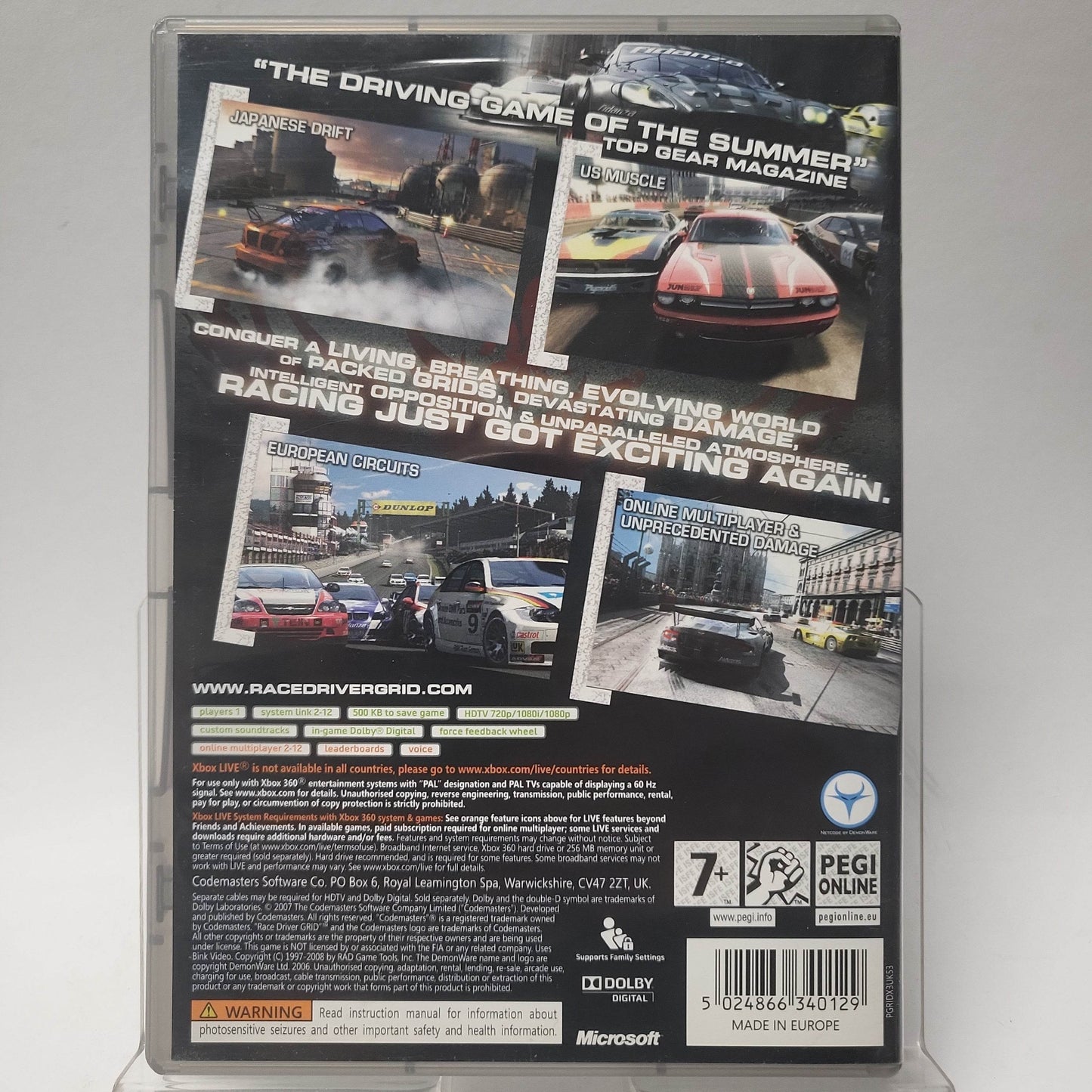 Racedriver Grid Classics Xbox 360 - Feniks Gameshop