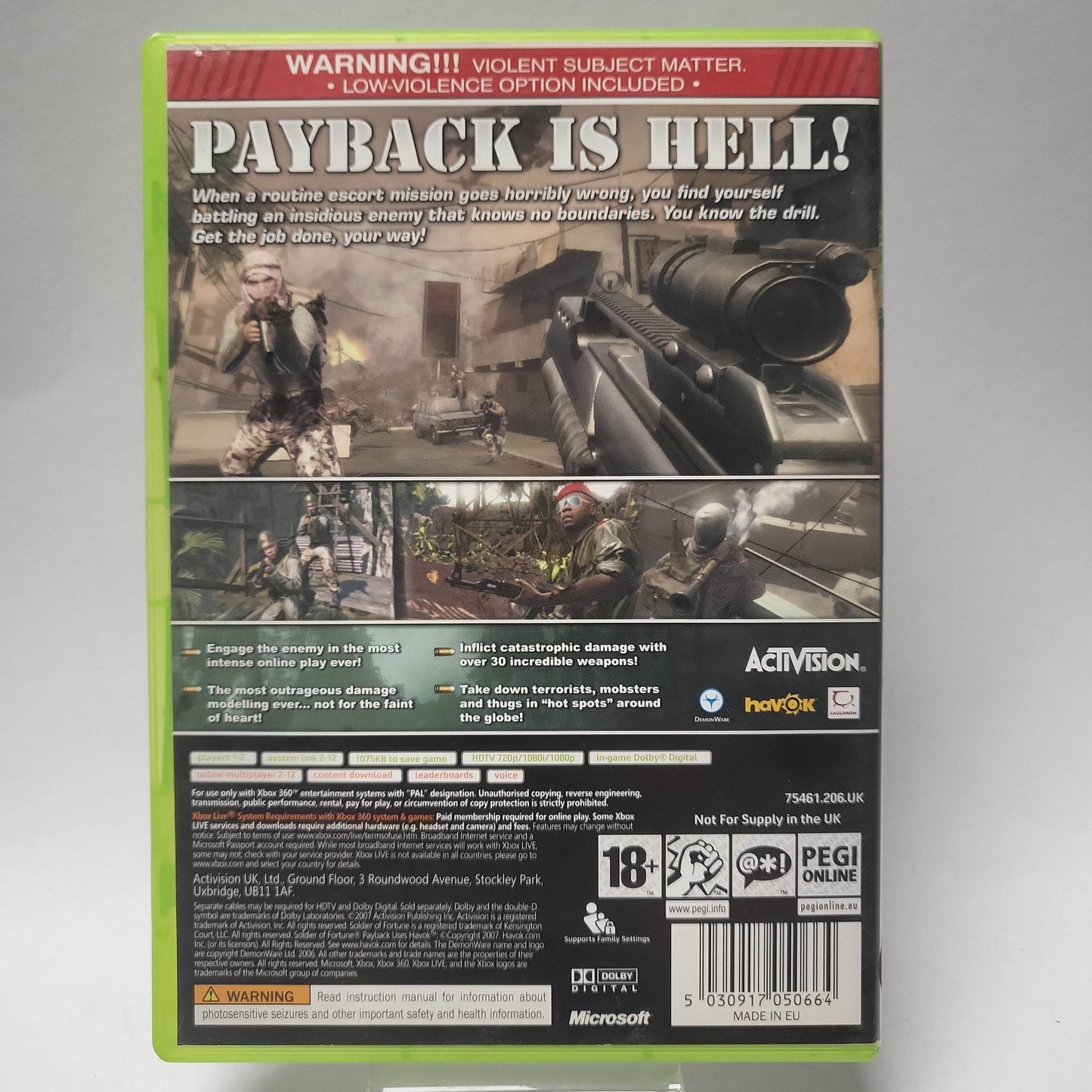 Soldier of Fortune Payback (No Book) Xbox 360 - Feniks Gameshop