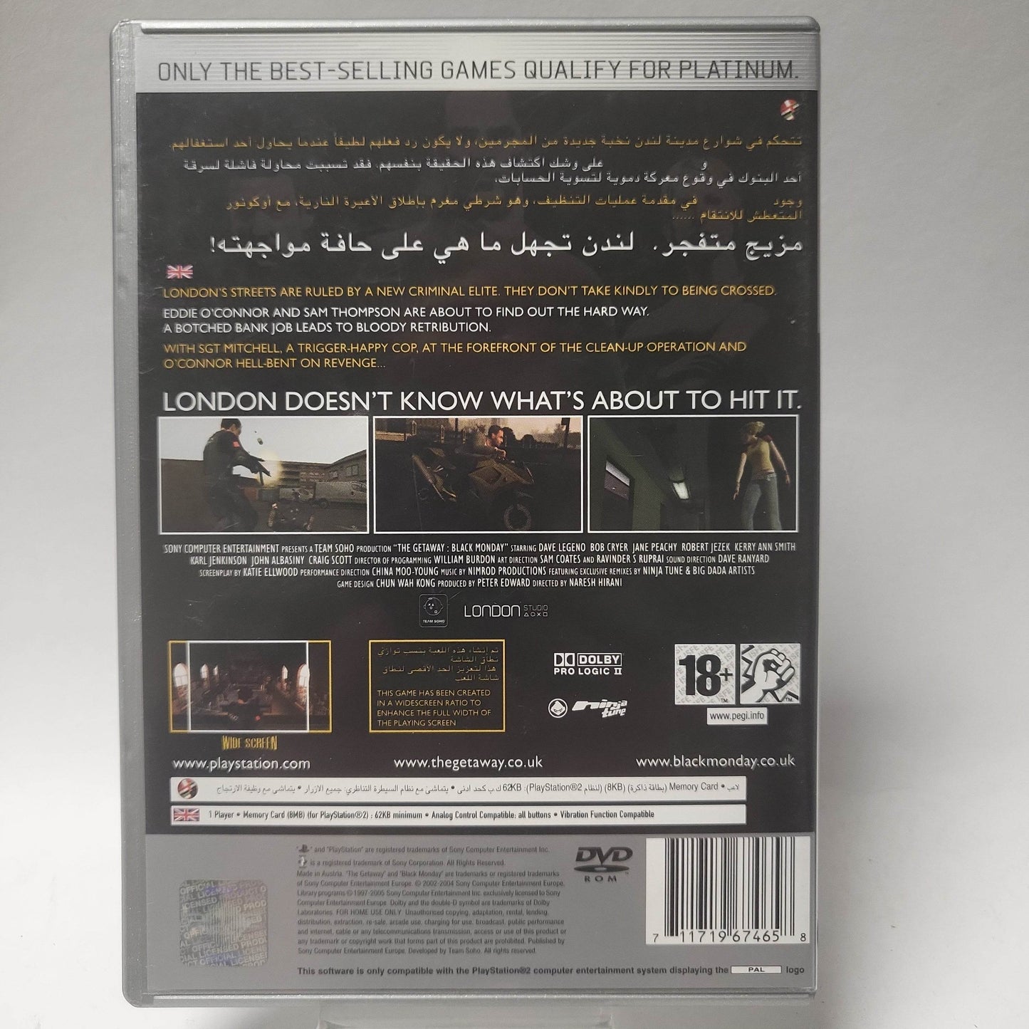 Getaway Black Monday Platinum (No Book) PlayStation 2 - Feniks Gameshop