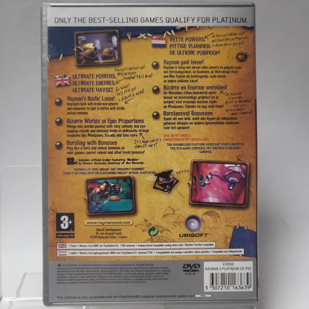 Rayman 3 Hoodlum Havoc 3 Platinum (No Book) PlayStation 2 - Feniks Gameshop