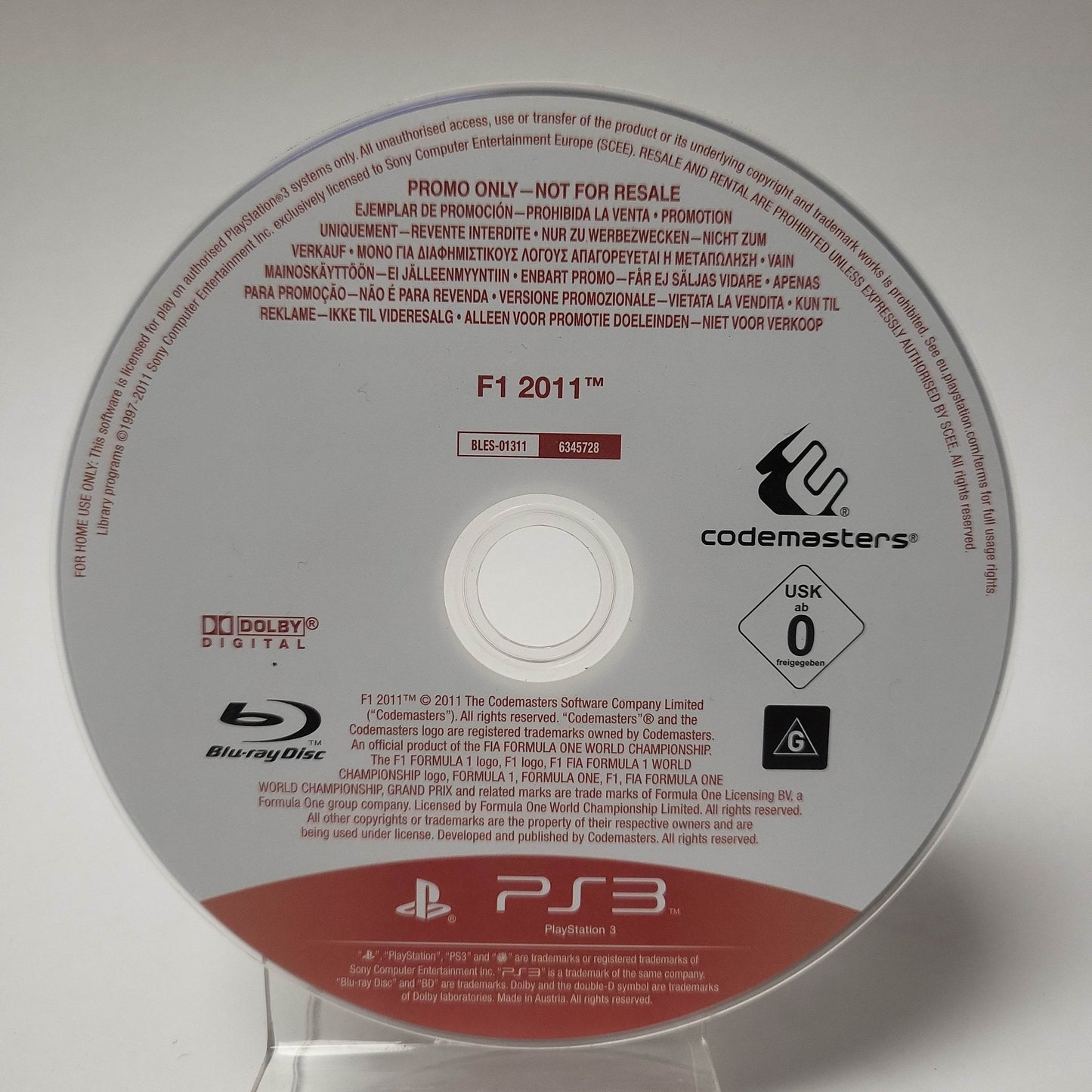 F1 2011 Promo Disc (Disc Only) PlayStation 3 - Feniks Gameshop