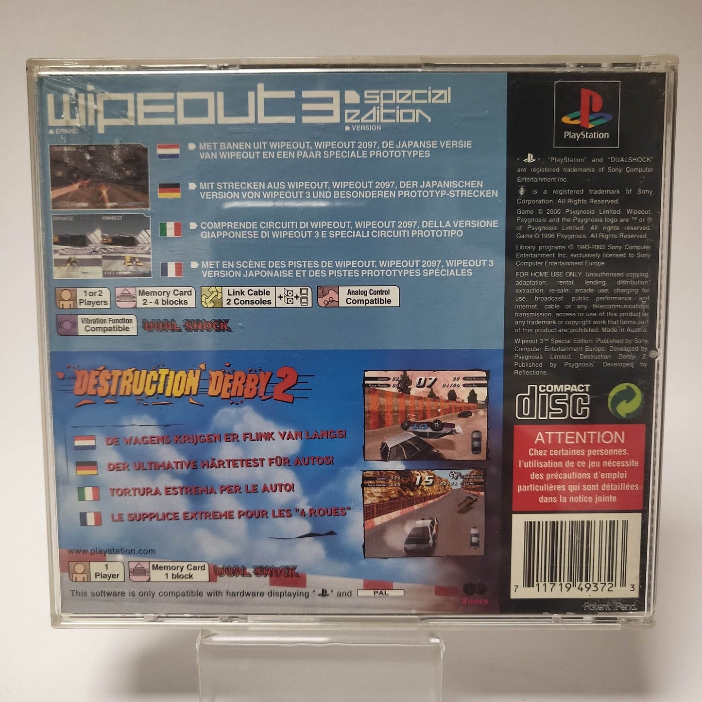 WipeOut 3 Special Edition & Destruction Derby PS1 - Feniks Gameshop