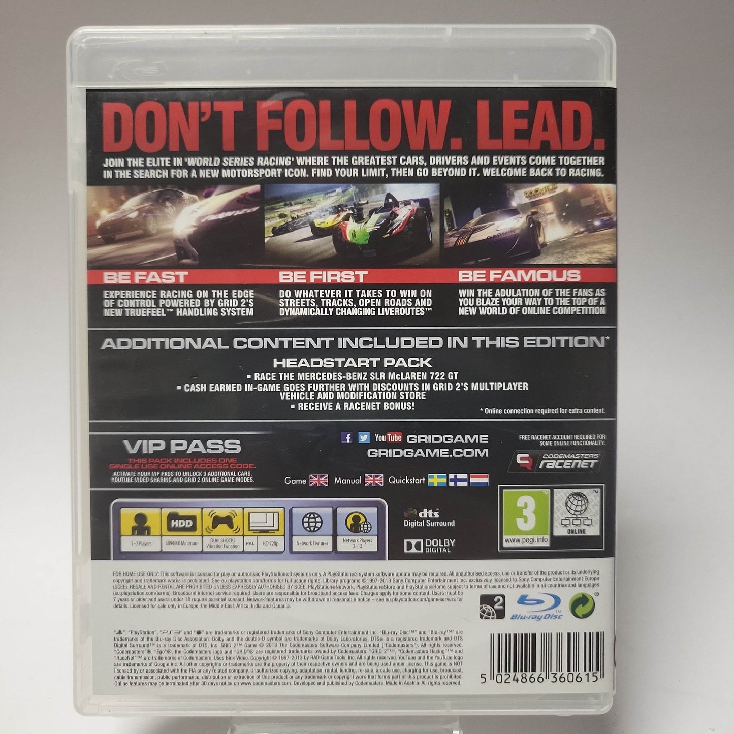 Grid 2 Limited Edition (No Book) PlayStation 3 - Feniks Gameshop