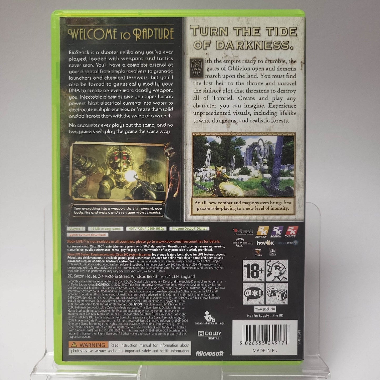 Bioshock & the Elder Scrolls IV Oblivion Xbox 360 - Feniks Gameshop