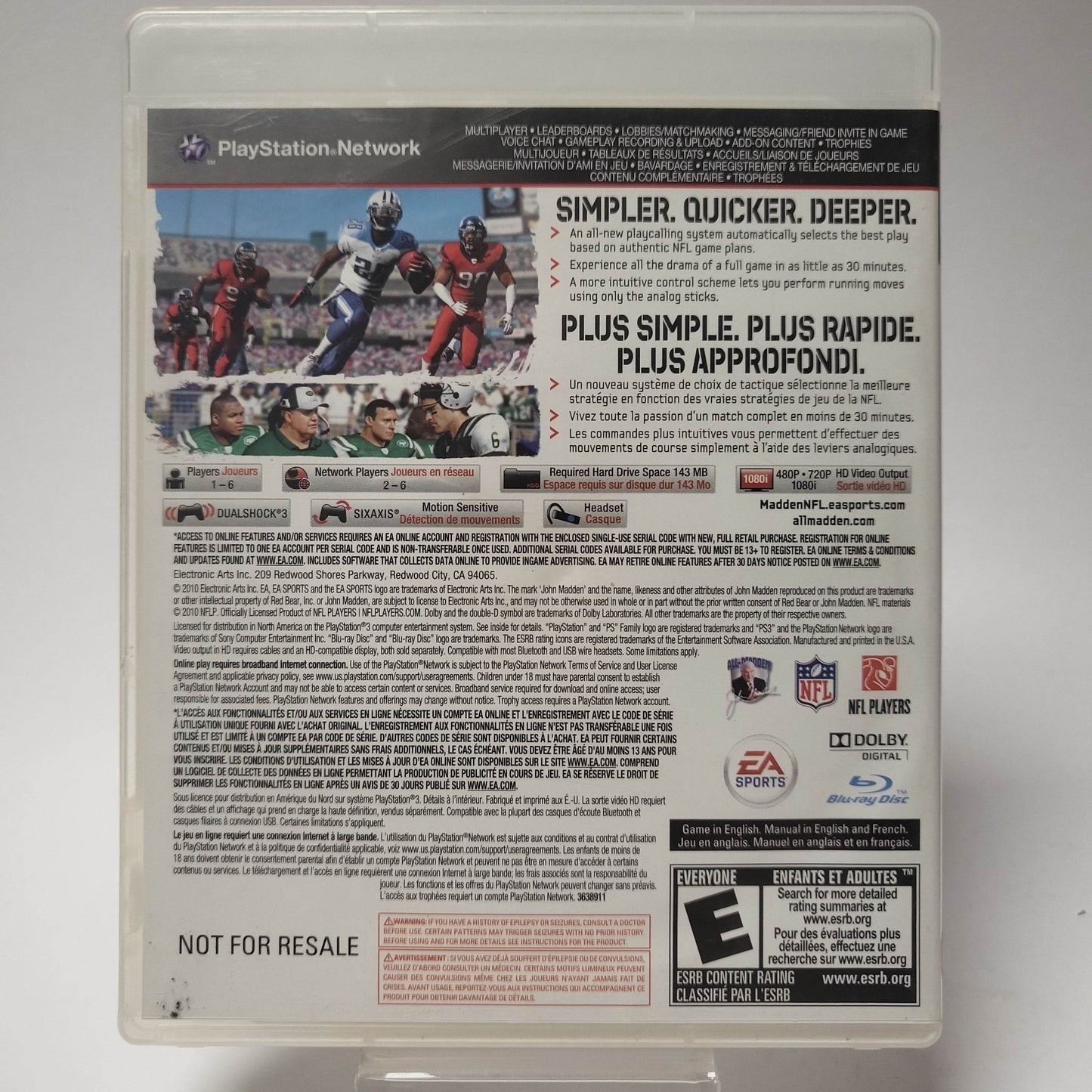 Madden NFL 11 American Edition (No Book) PlayStation 3 - Feniks Gameshop