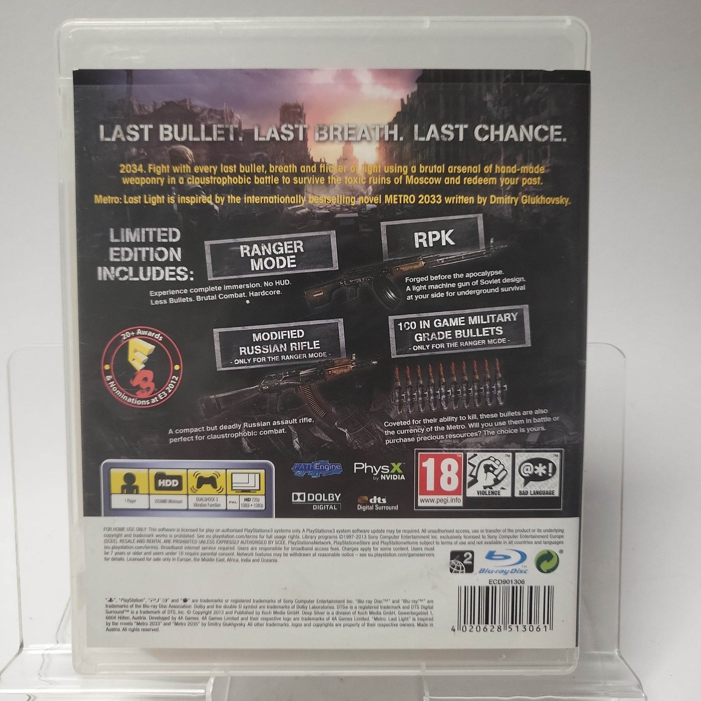 Metro Last Light Limited Edition Playstation 3 - Feniks Gameshop