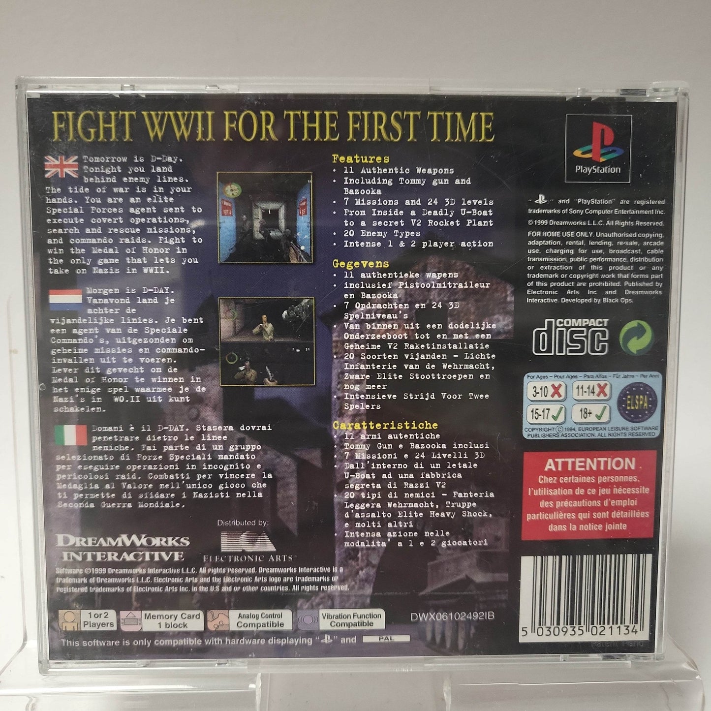 Medal of Honor Underground Playstation 1 - Feniks Gameshop