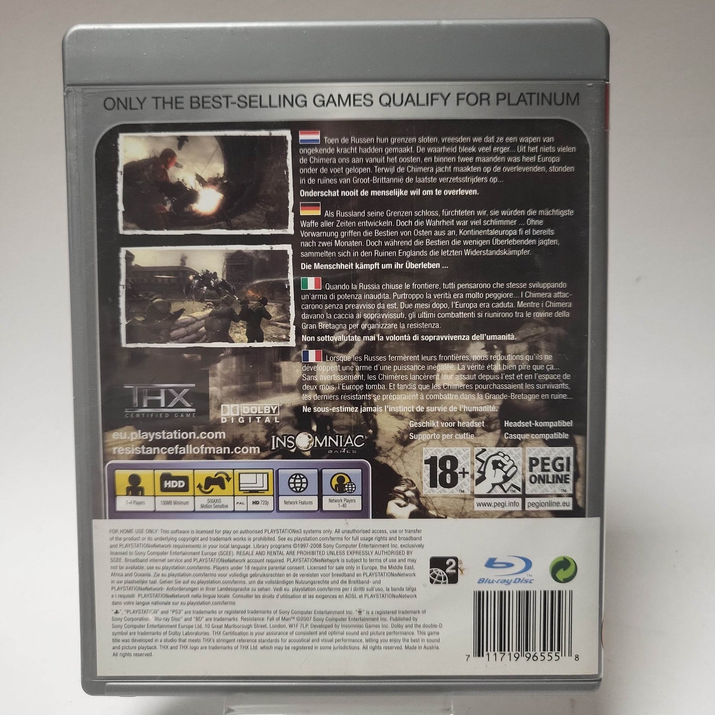 Résistance Fall of Man Platinum (No Book) Playstation 3 - Feniks Gameshop