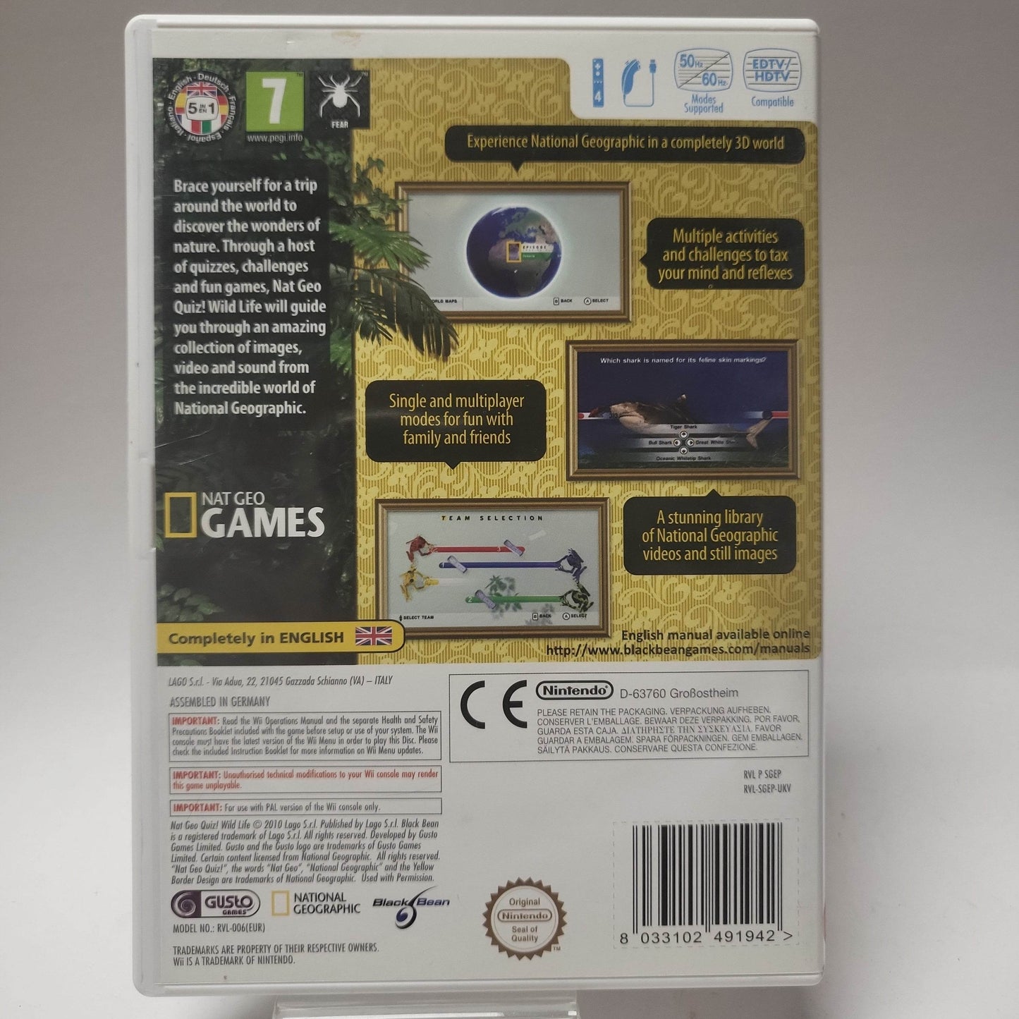 Nat Geo Quiz Wild Life (No Book) Nintendo Wii - Feniks Gameshop