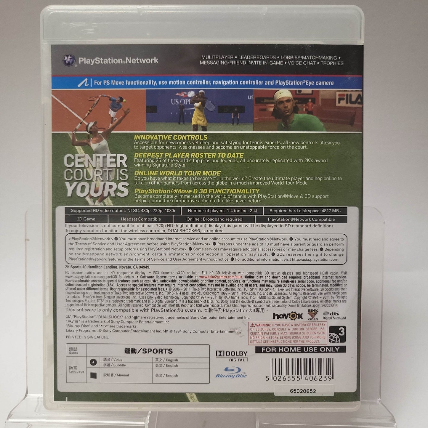 TopSpin 4 Japanse Editie Playstation 3 - Feniks Gameshop