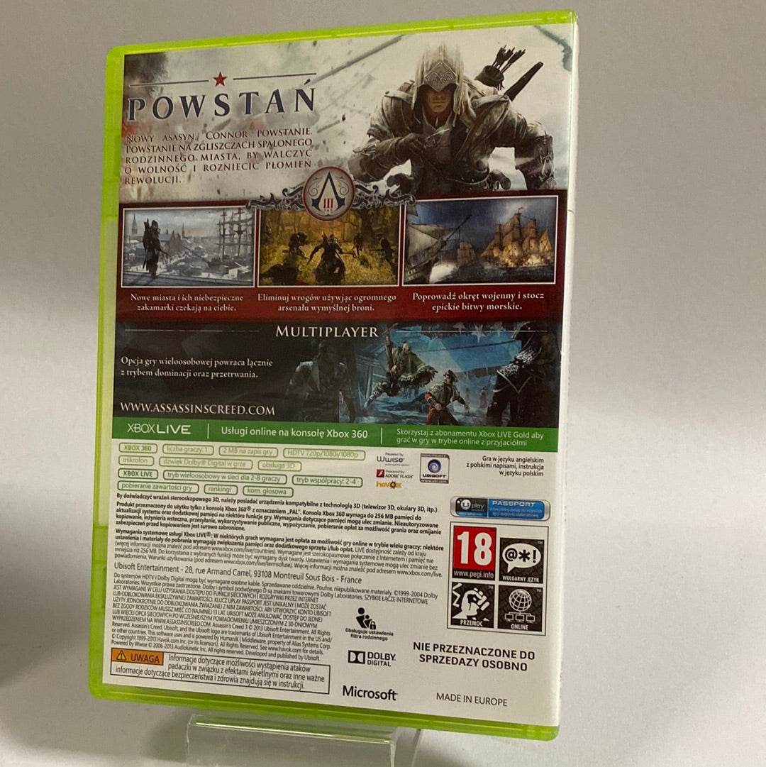 Assassin's Creed III Xbox 360 Slip Case - Feniks Gameshop