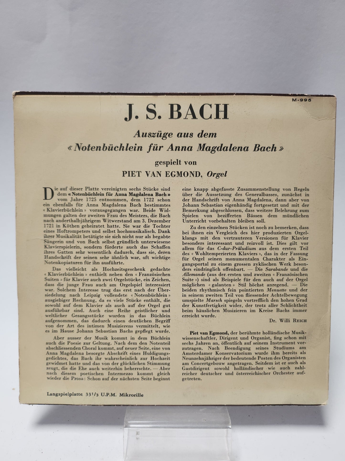 Bach: Orgelkonzert Single Vinyl - Single Vinyl