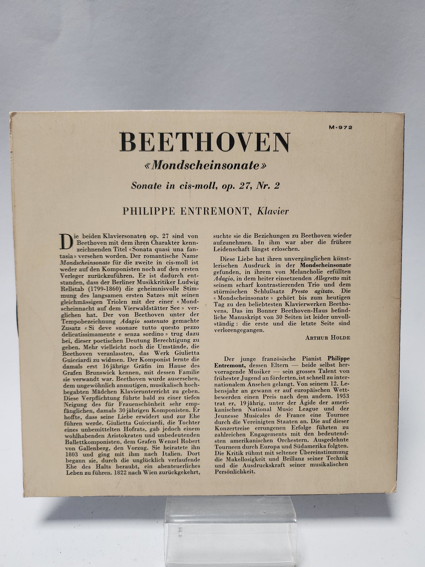 Beethoven: Sonata Nr 14 in Cis Moll ’Mondschein’ Single Vinyl - Single Vinyl