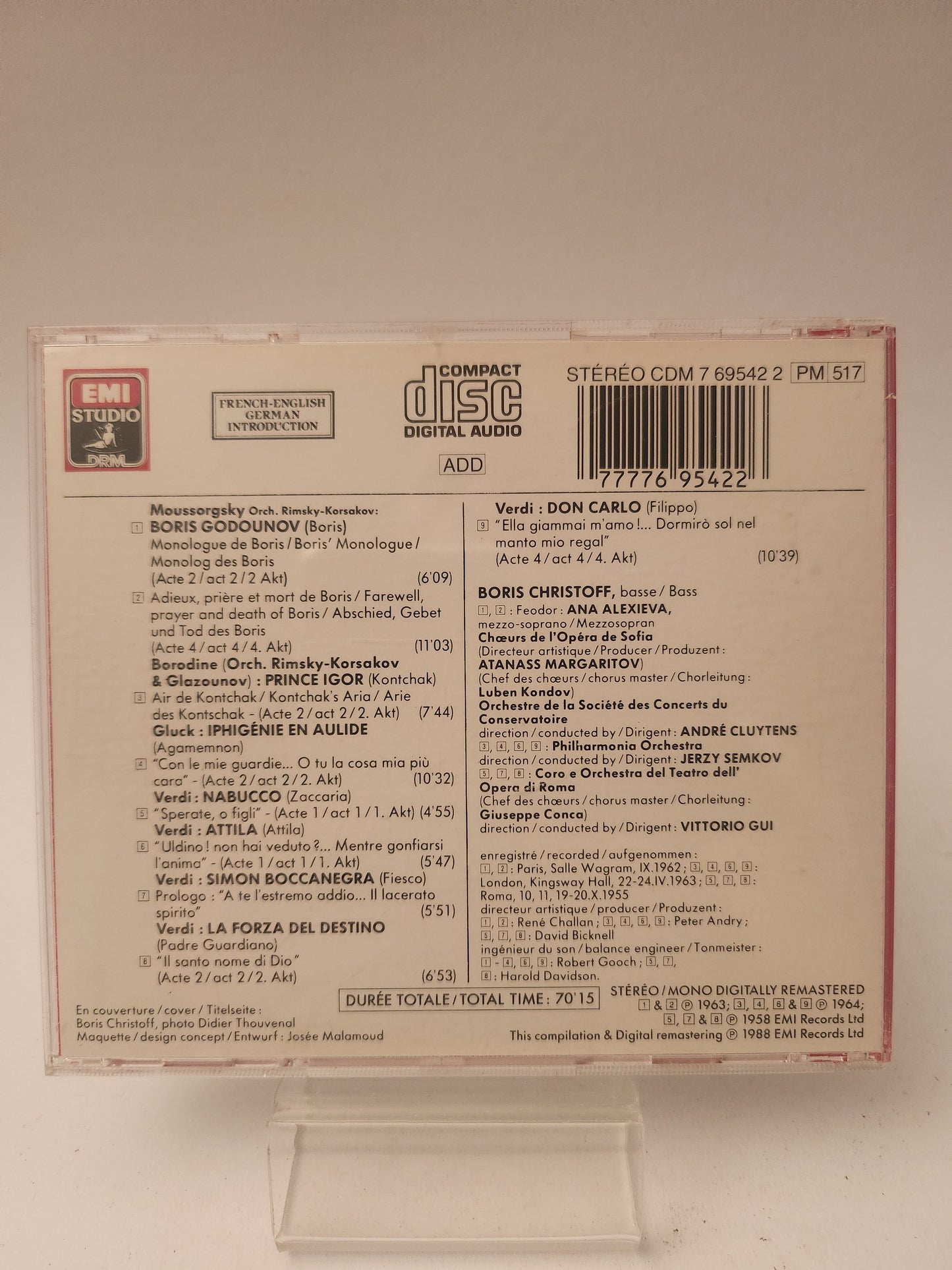 Boris Christoff: Opera Arias CD - Cd