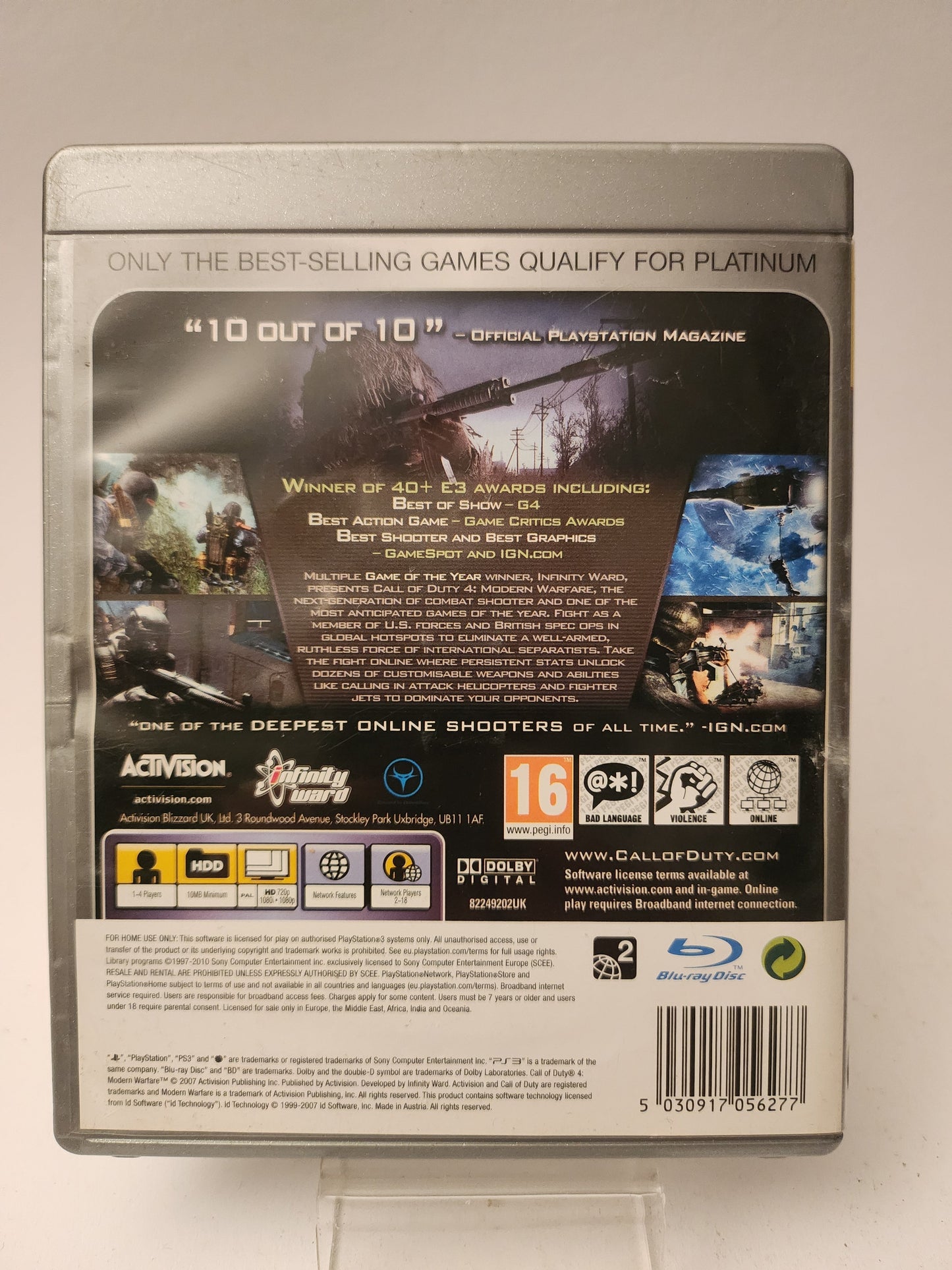 Call of Duty Modern Warfare 4 Platinum (No Book) PlayStation 3 - playstation 3 Games