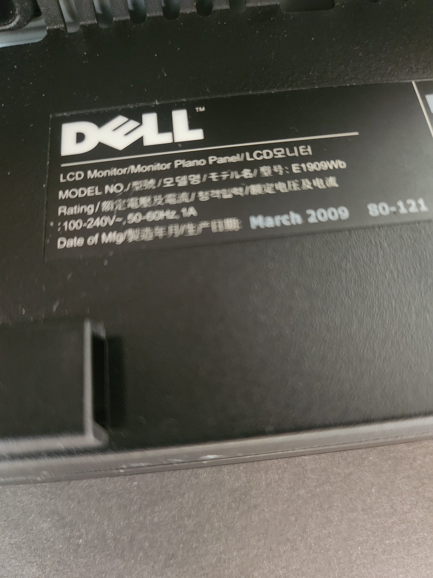 Dell E1909Wb Monitor 19 Inch PC Beeldscherm - PC Beeldscherm