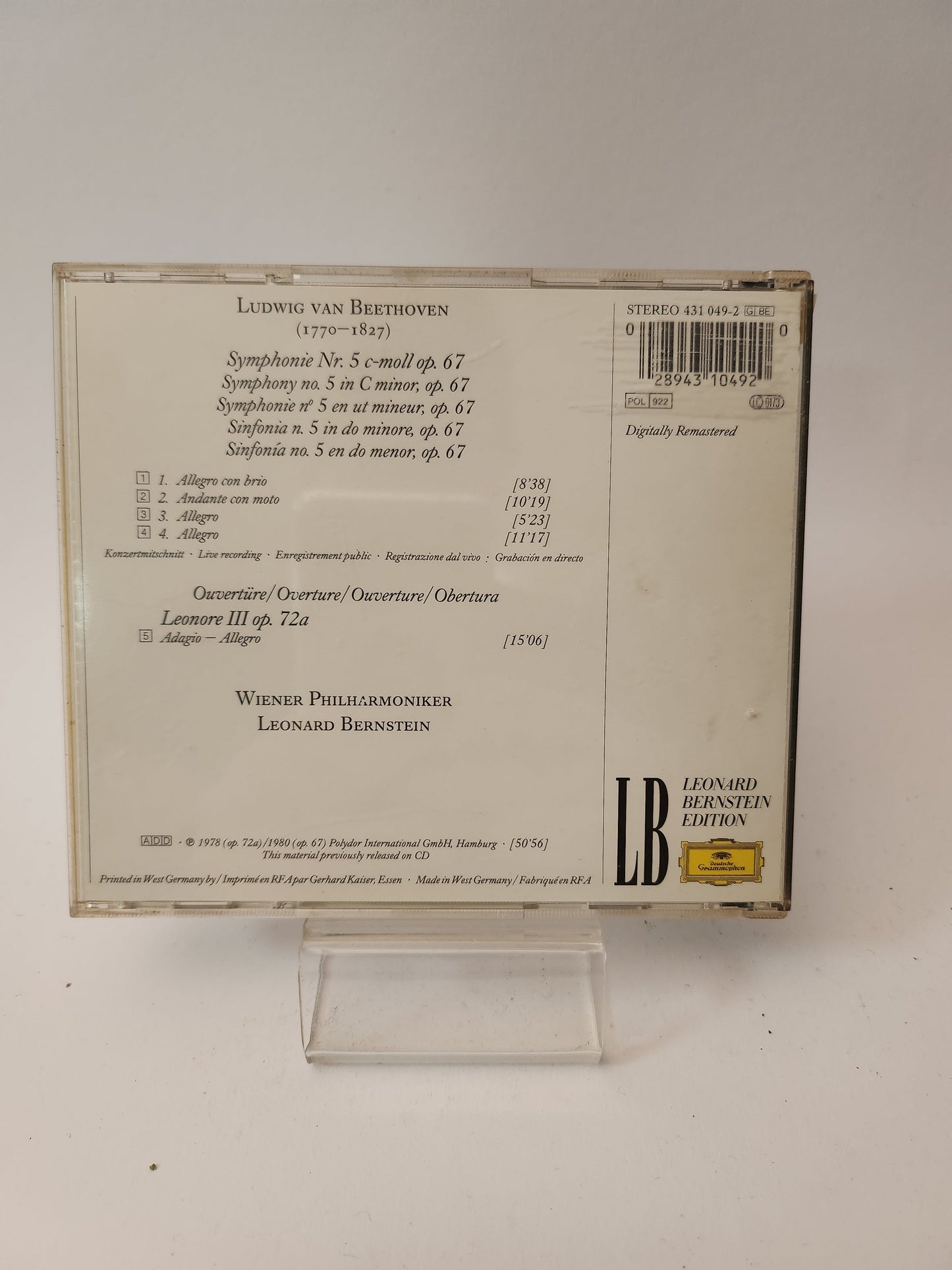 Deutsche Grammophon: Ludwig van Beethoven Symphonie No 5 CD - Cd