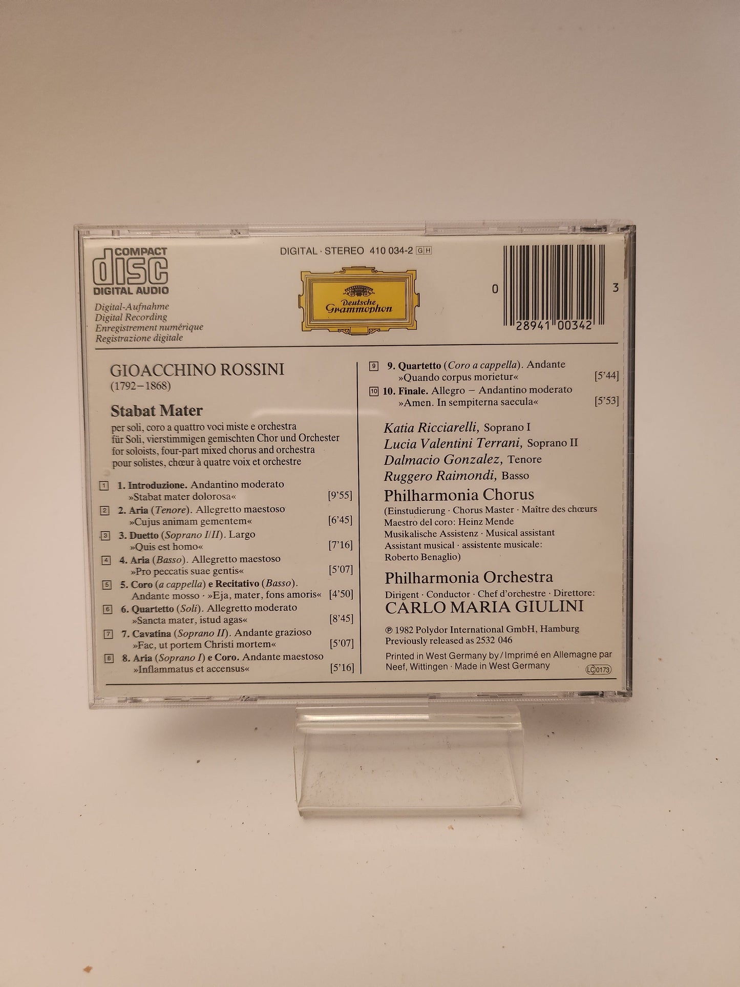 Deutsche Grammophon: Rossini Stabat Mater CD - Cd