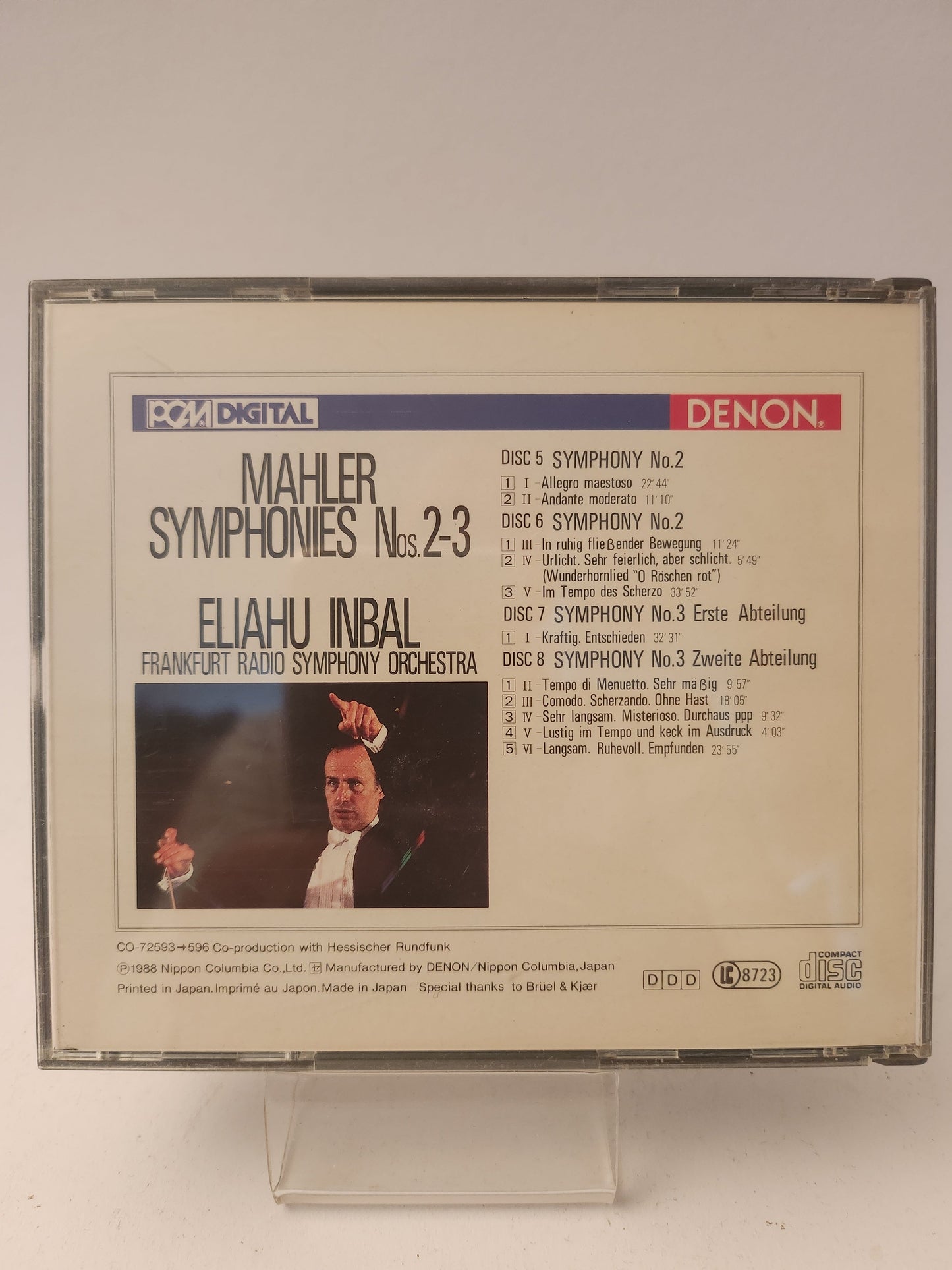 Eliahu Inbal: Mahler Symphonies No 2-3 CD - Cd
