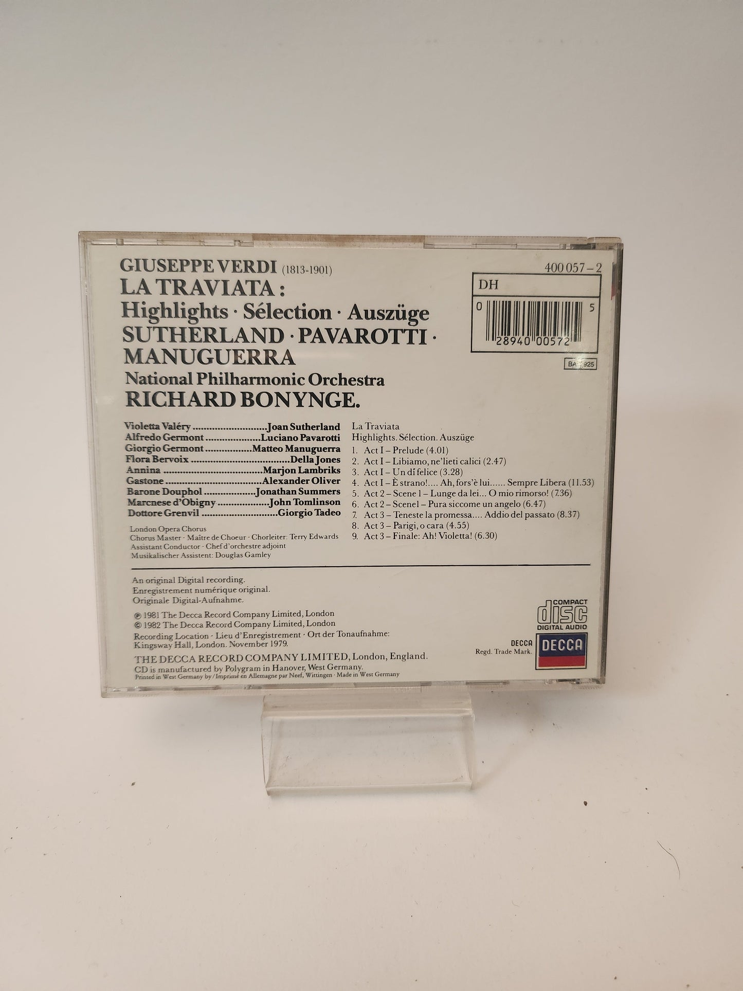Giuseppe Verdi: La Traviata CD - Cd