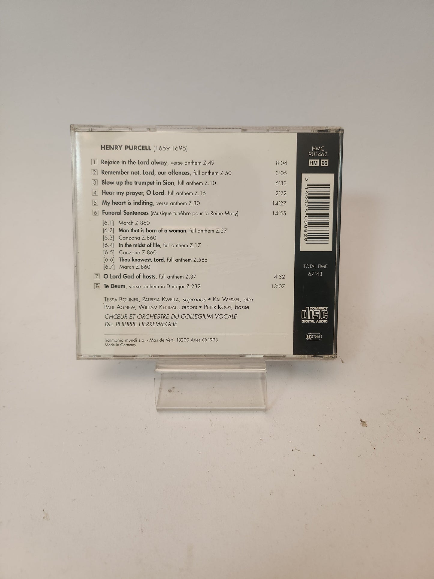 Henry Purcell: Funeral Sentences CD - Cd
