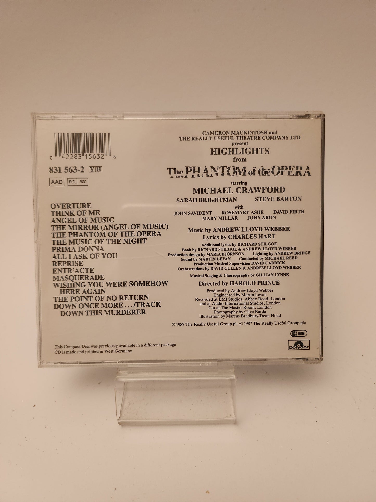 Highlights from the Phantom of the Opera CD - Cd