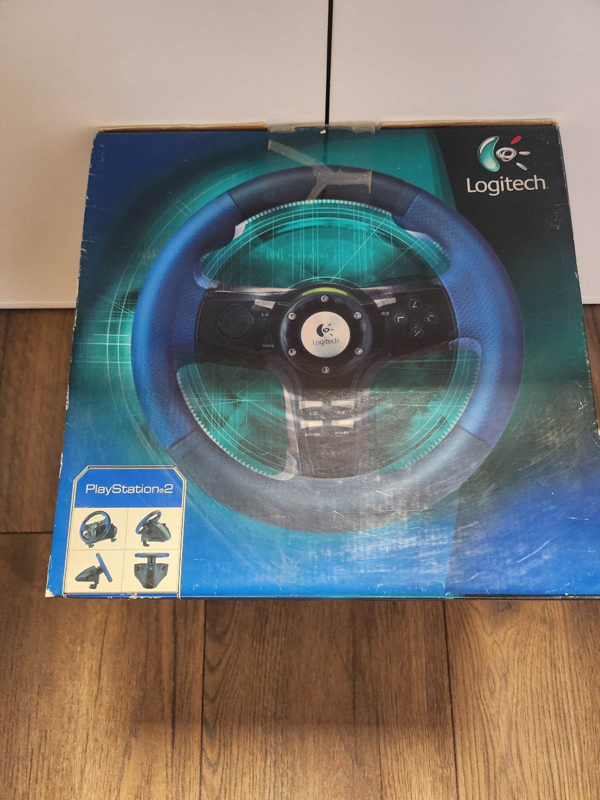 Logitech Driving Force Force Feedback Wheel in doos Playstation 2 - Feniks Gameshop