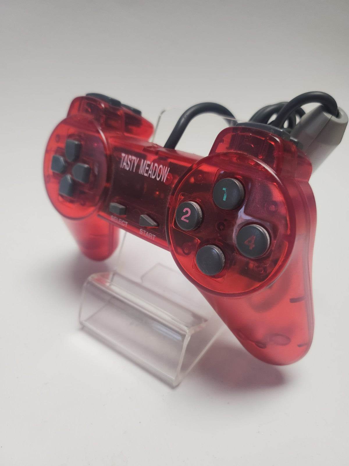 Rode Doorzichtige Tasty Meadow Controller Playstation 1 - Feniks Gameshop