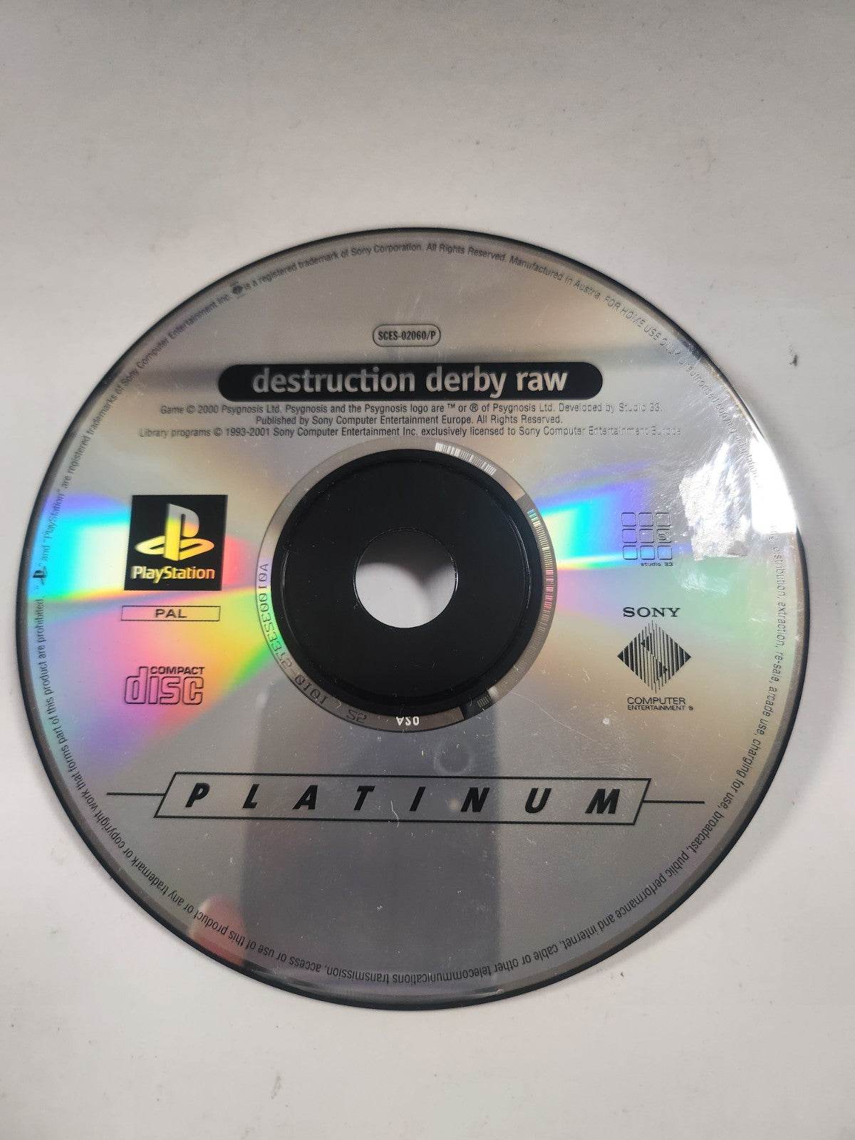 Destruction Derby Raw Platinum (disc only) PlayStation 1 - Feniks Gameshop