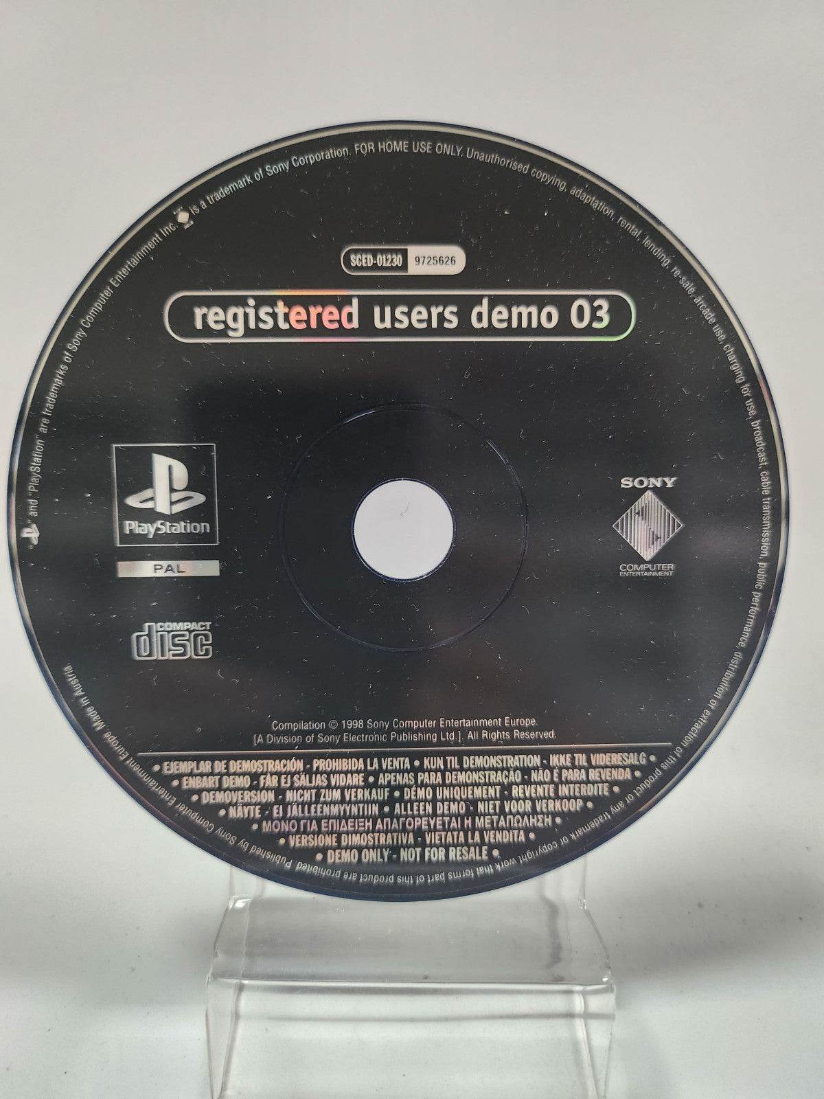 Registered Users Demo 03 (disc only) Playstation 1 - Feniks Gameshop