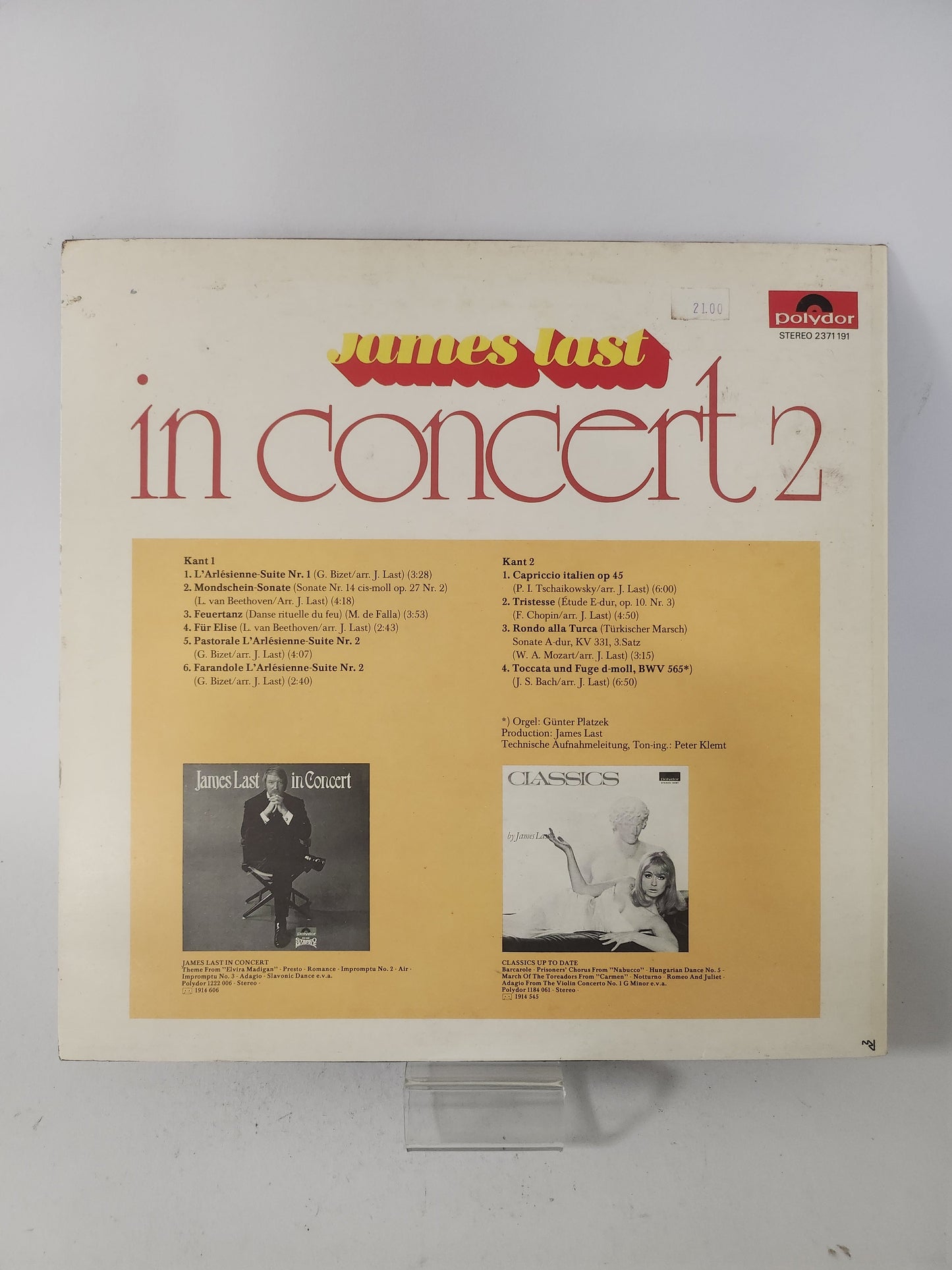 James Last in Concert 2 LP Vinyl - Lp Vinyl