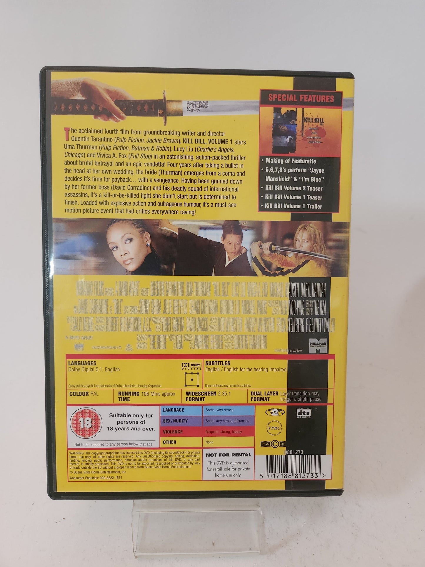 Kill Bill Volume 1 Dvd - Dvd Volwassenen