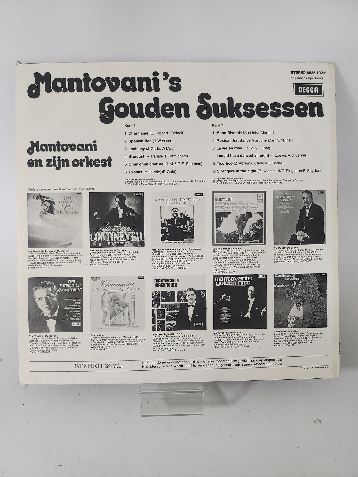 Mantovani’s Gouden Suksessen LP Vinyl - Lp Vinyl
