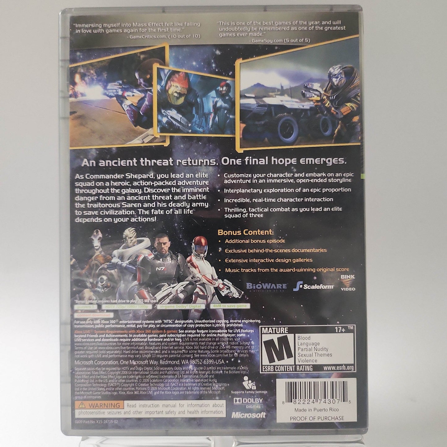 Mass Effect Platinum American Edition Xbox 360 - Feniks Gameshop