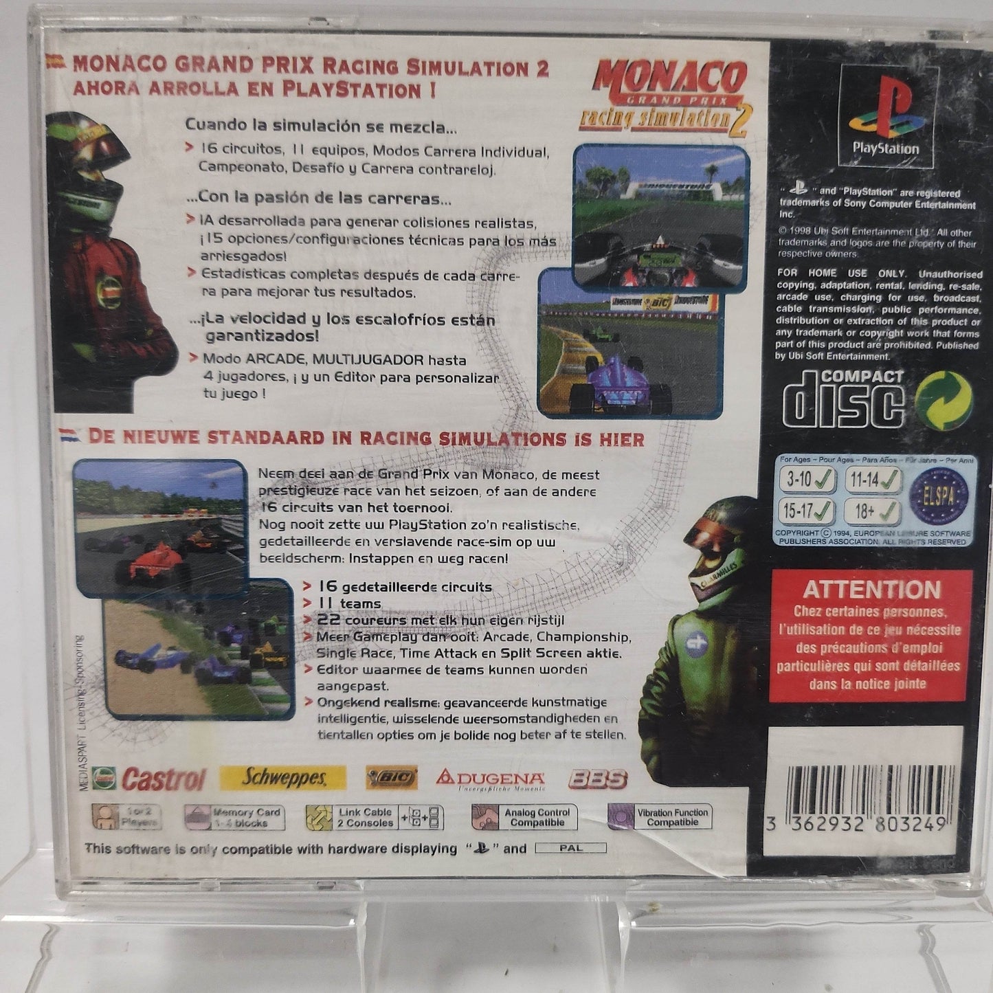 Monaco Grand Prix Racing Simulator 2 (No Frontcover) PS1 - Feniks Gameshop