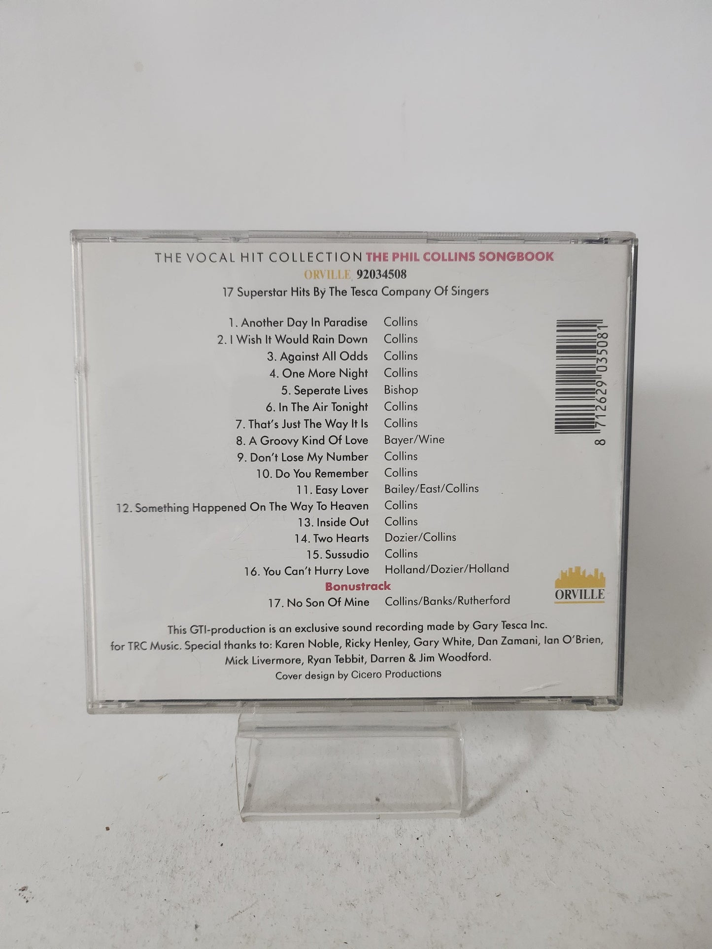 Phil Collins Songbook: the Vocal Hit Collection CD - Cd