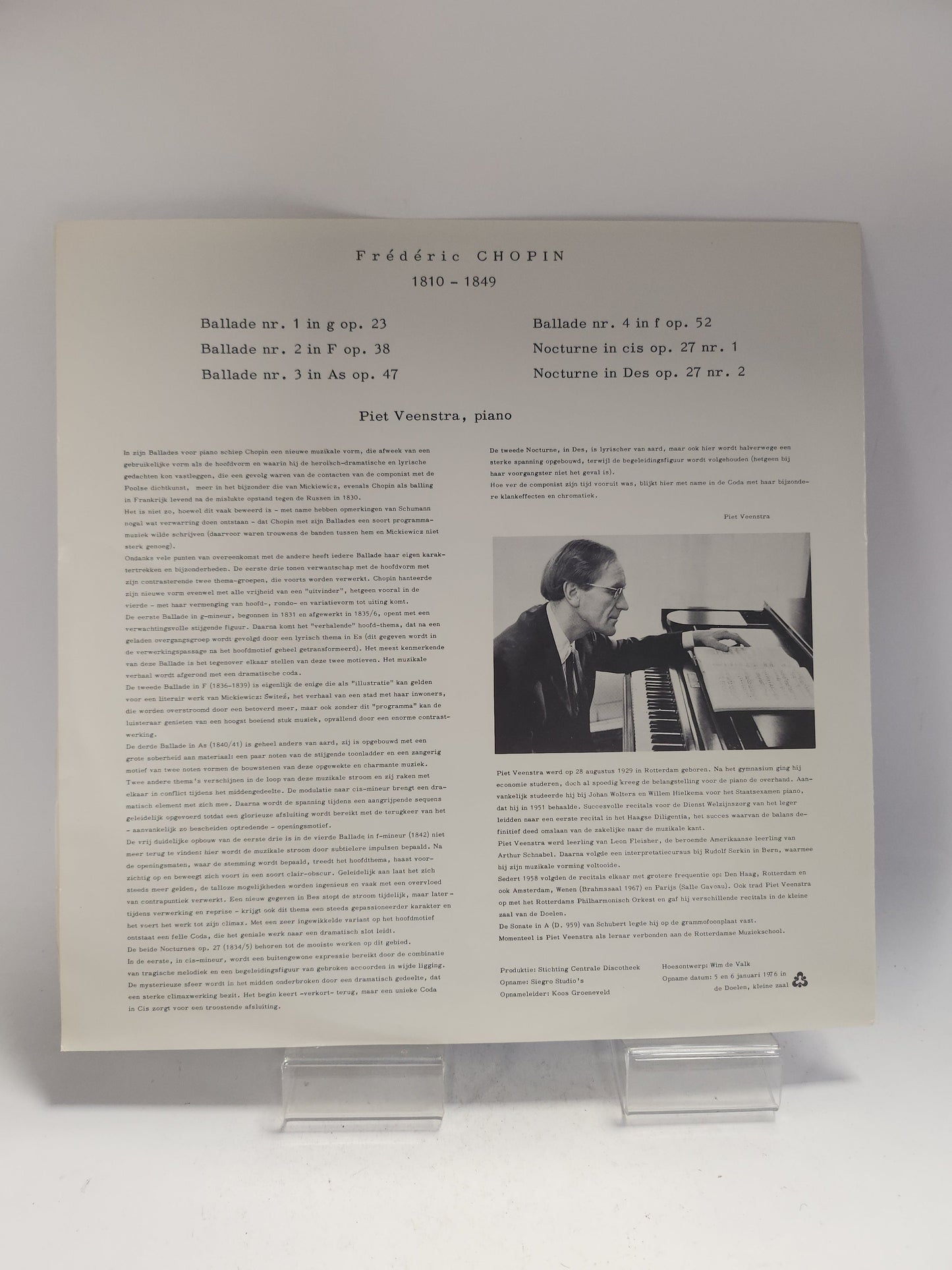 Piet Veenstra: Chopin LP Vinyl - Lp Vinyl