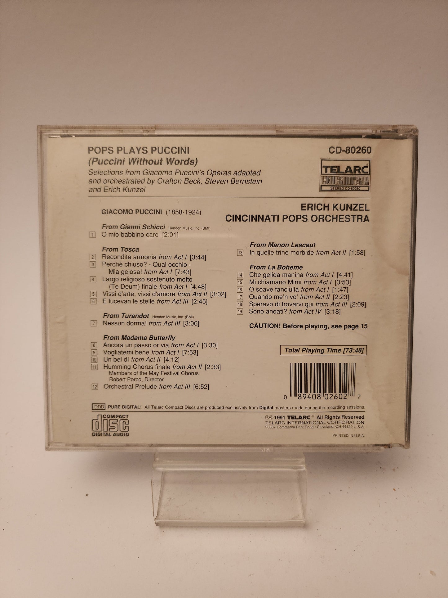 Pops Plays Puccini CD - Cd