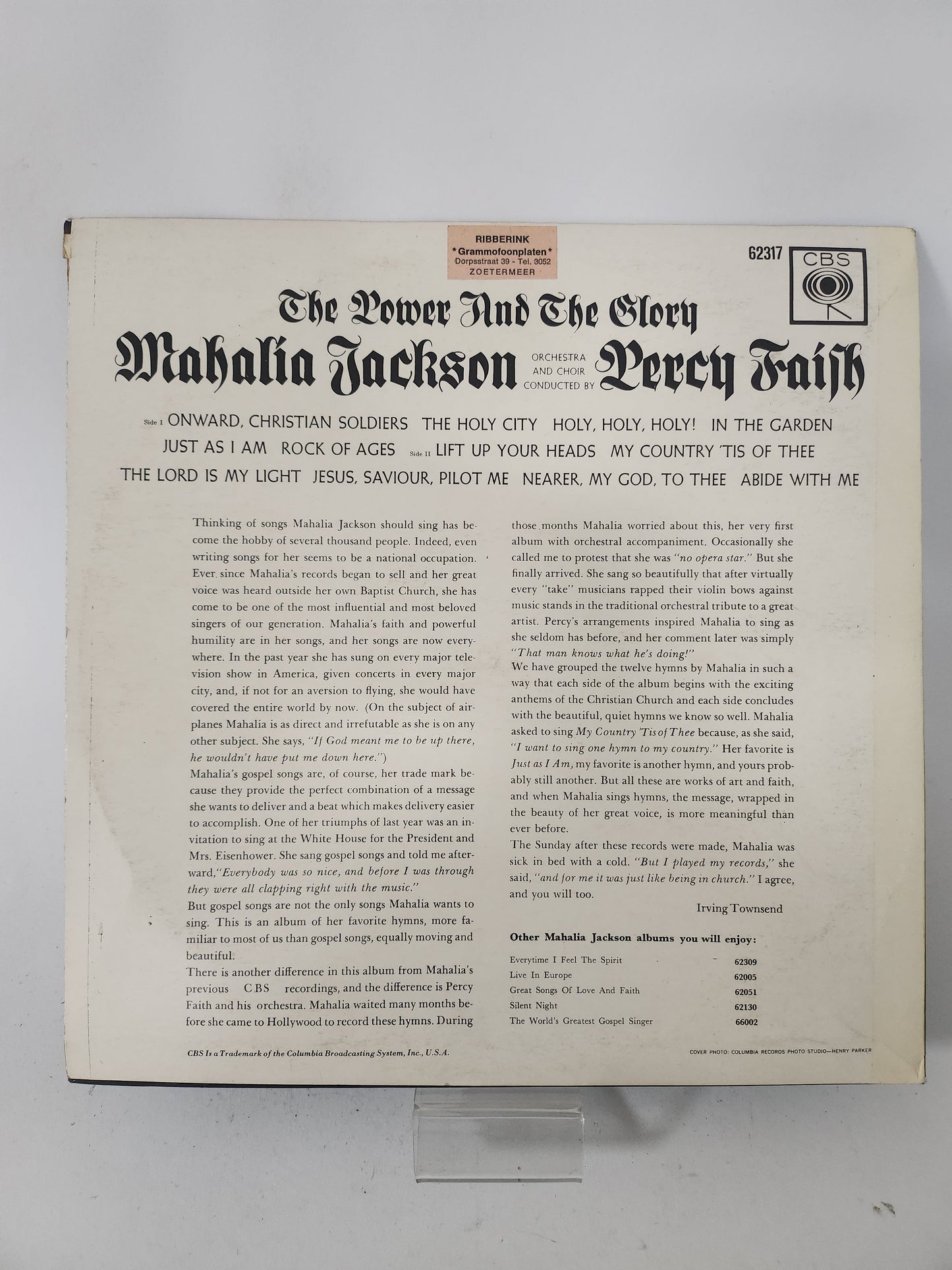 Power and the Glory: Mahalia Jackson LP Vinyl - Lp Vinyl